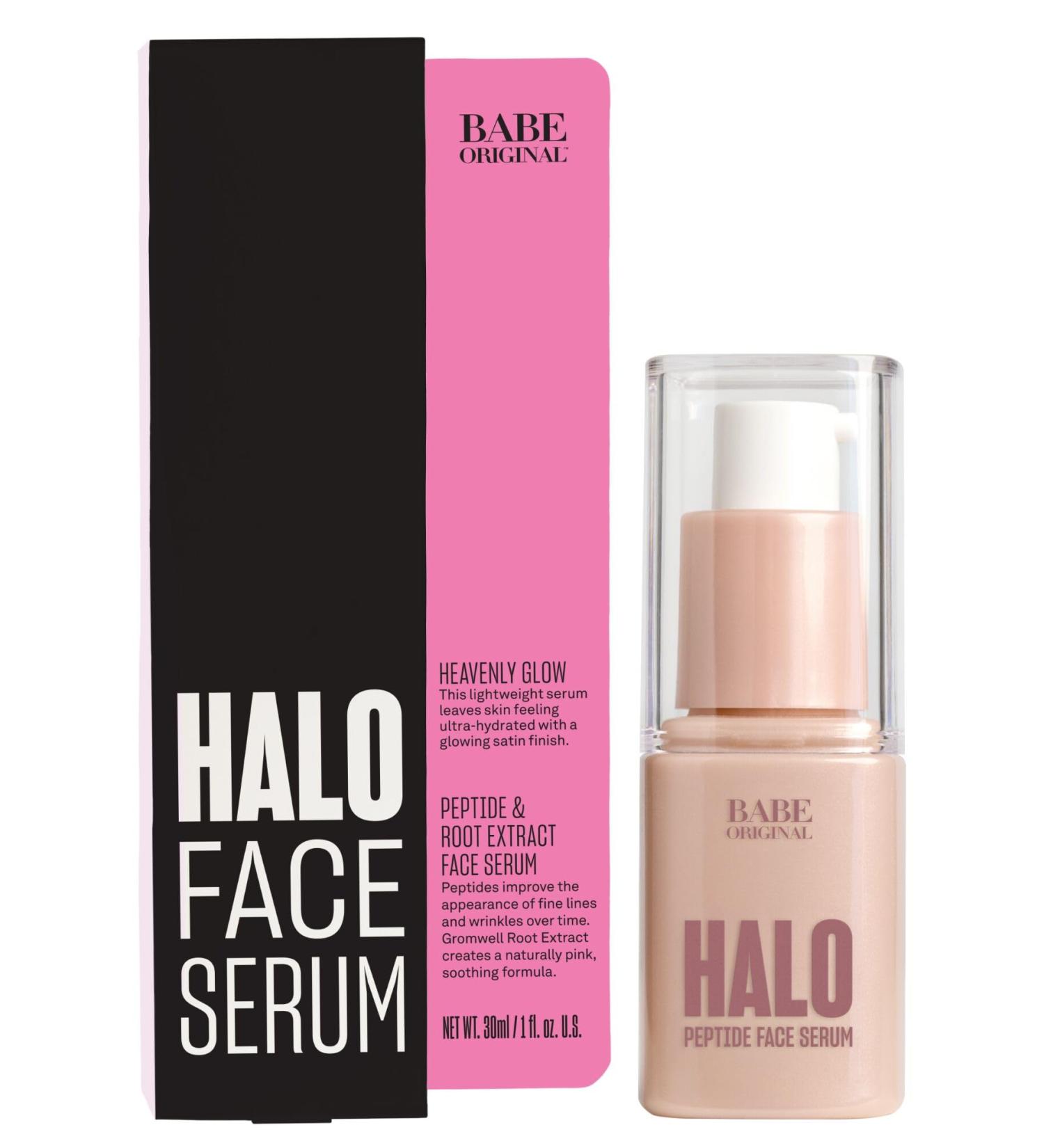 Babe Original Halo Peptide Face Serum - Hydrating Moisturizer for Women | Vegan & Cruelty-Free with Hyaluronic Acid Pink Root Extract & Peptides - Buy Online on GoSupps.com