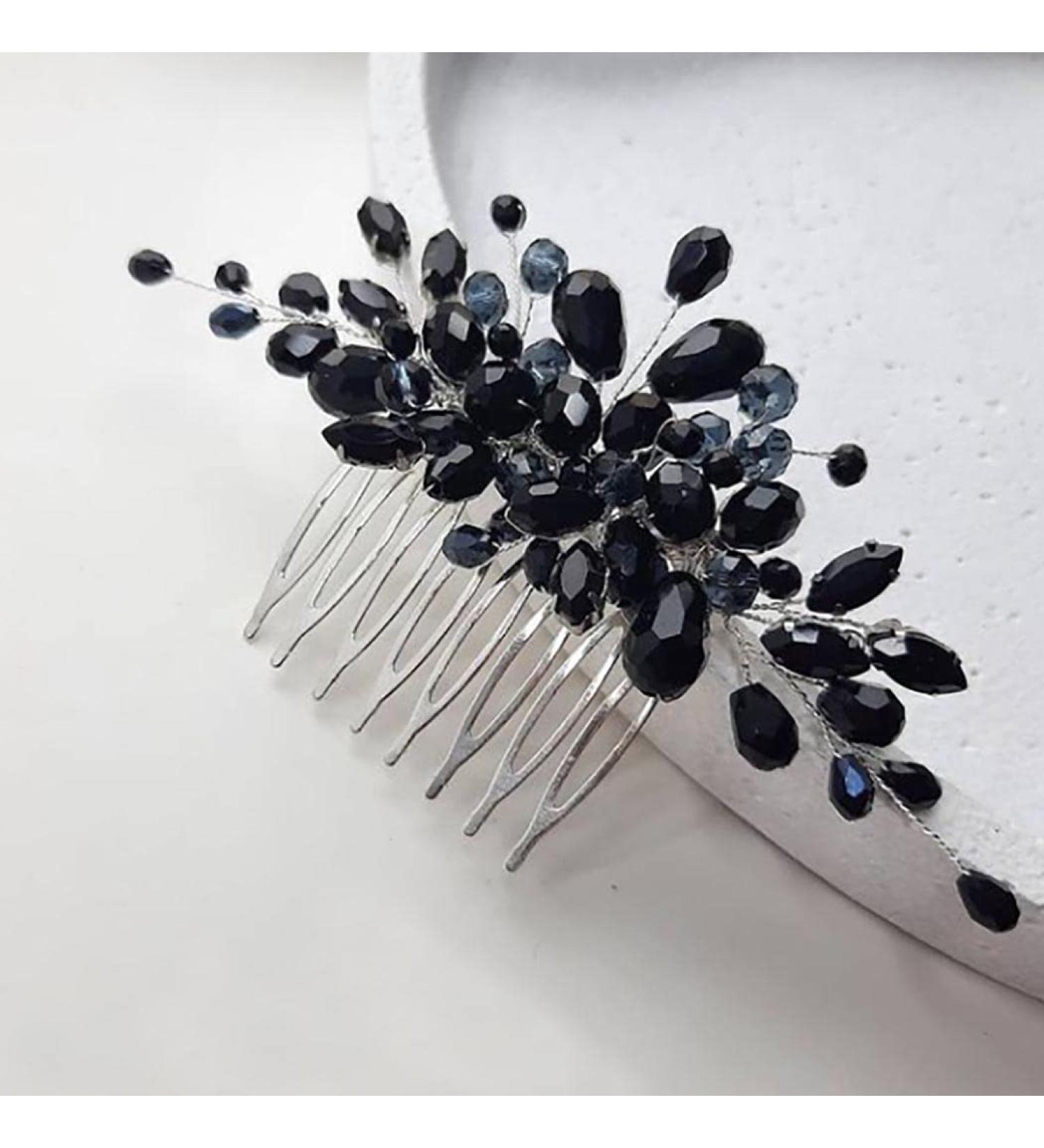 JONKY Crystal Wedding Hair Comb | Black Rhinestone Bridal Headpiece for Women - Buy Online on GoSupps.com