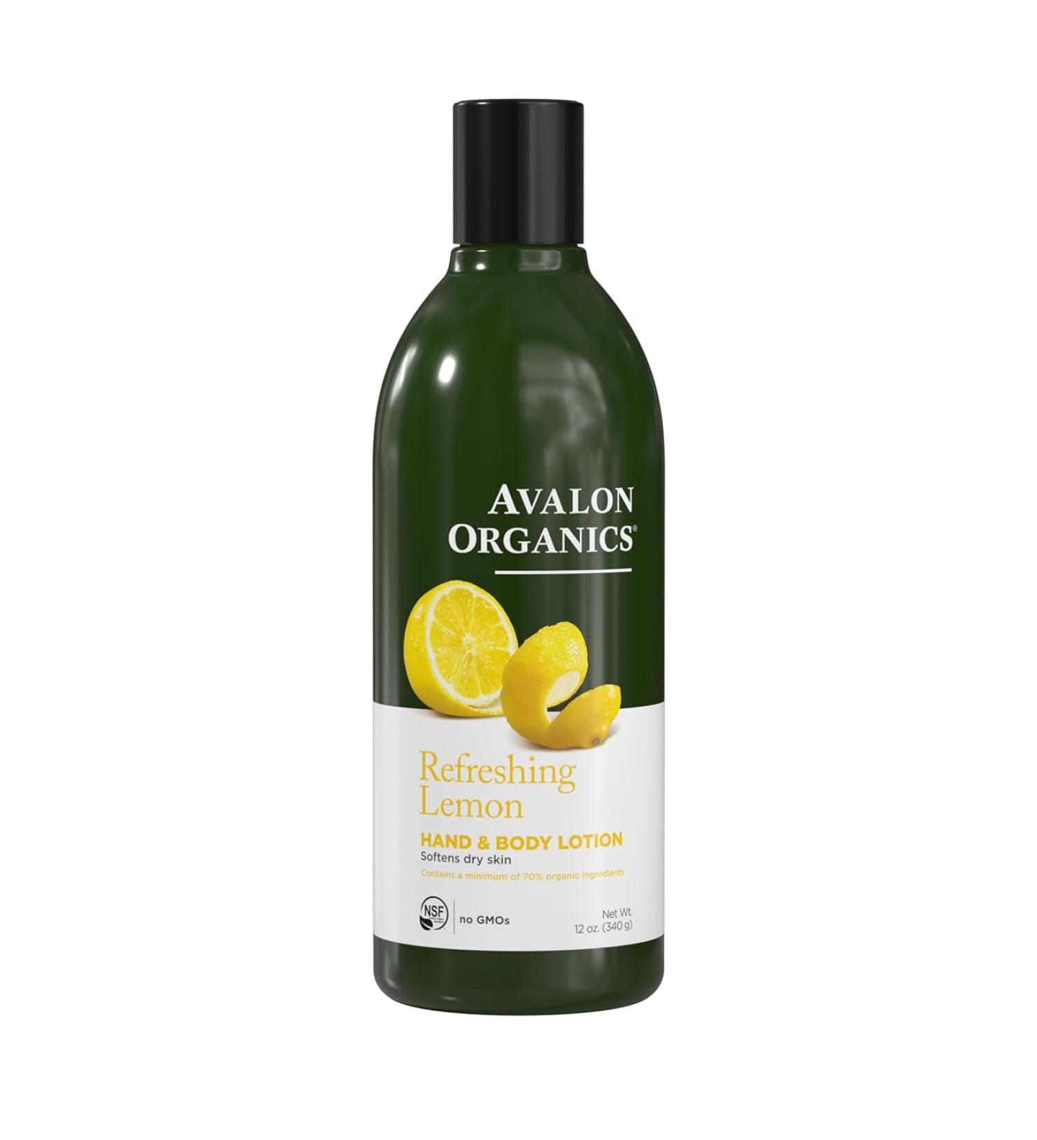 Avalon Organics Lemon Hand & Body Lotion 12 Oz - Refreshing Organic Skincare - Buy Online on GoSupps.com