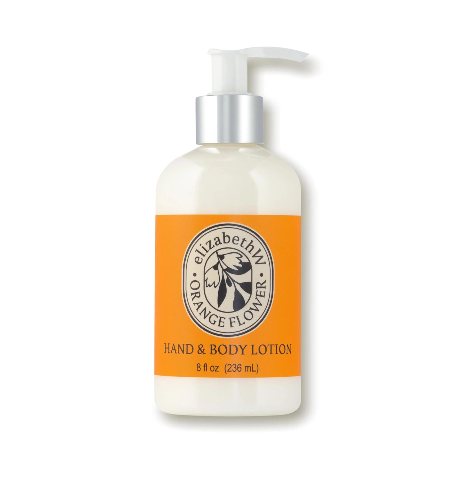 elizabeth W Orange Flower Hand and Body Lotion with Shea Butter Ginseng Ivy and Cucumber Extracts Moisturizing Formula 8 Fluid Ounces