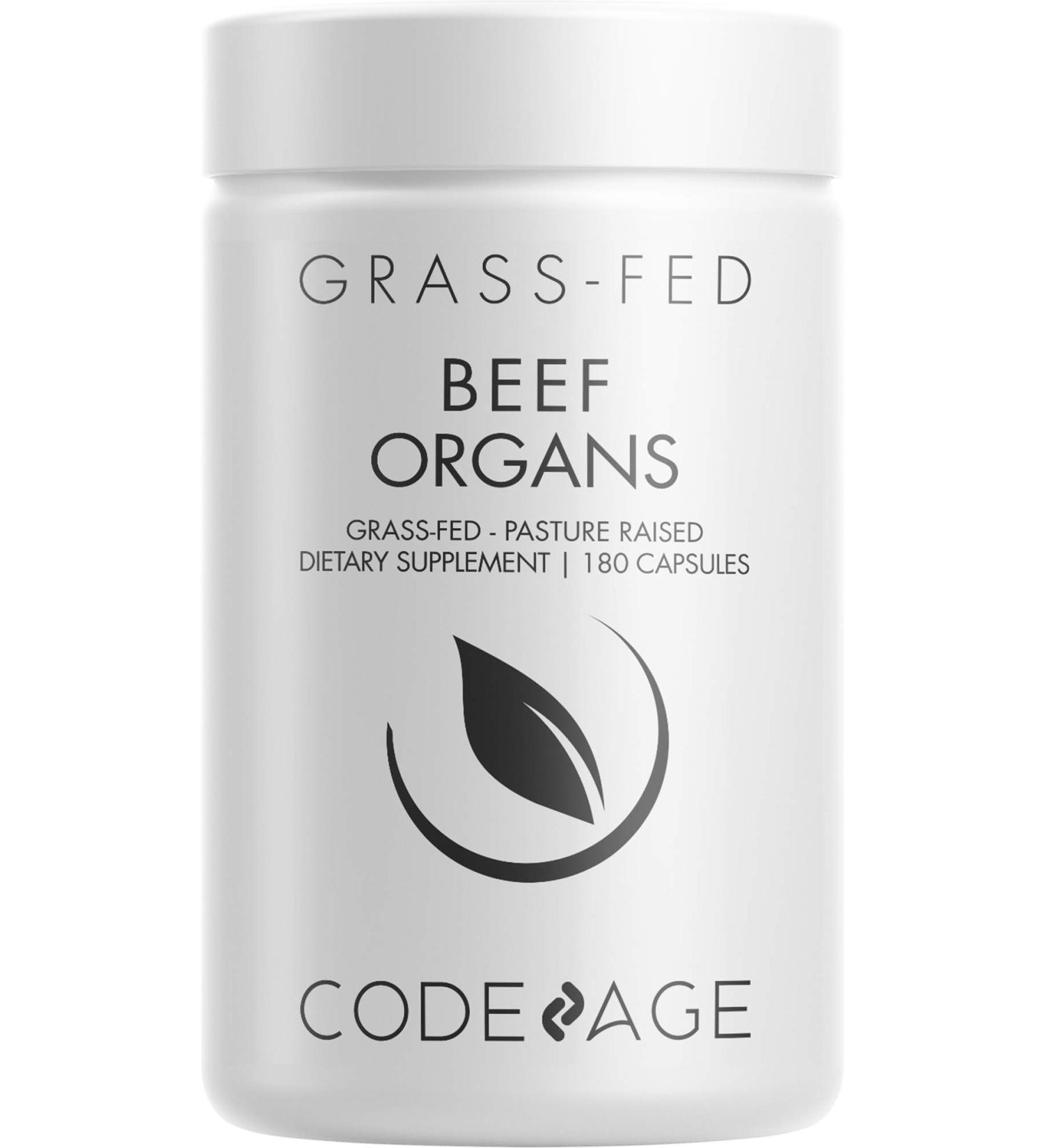CodeAge Grass-Fed Beef Organs - 180 Capsules for Nutrient Power - Buy Online on GoSupps.com