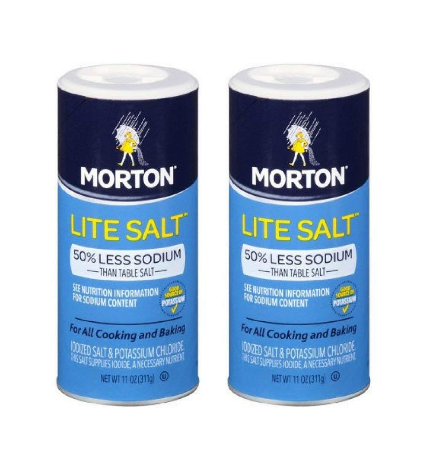 Morton Lite Salt, With Half The Sodium Of Table Salt, 11 oz (2pack)