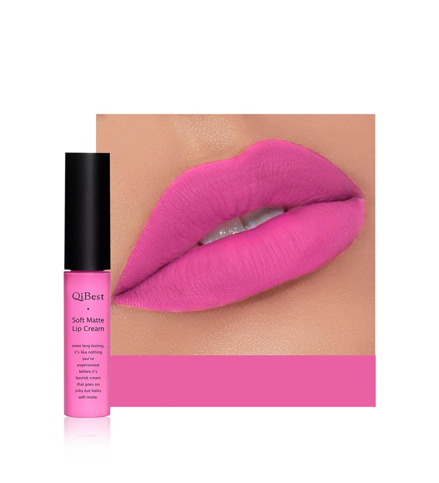  Anifer Anifer Velvet Matte Liquid Lipstick Makeup Long-Lasting and Waterproof Wear Non-Stick Cup Lip Gloss (Bright Pink 605) - Buy Online on GoSupps.com