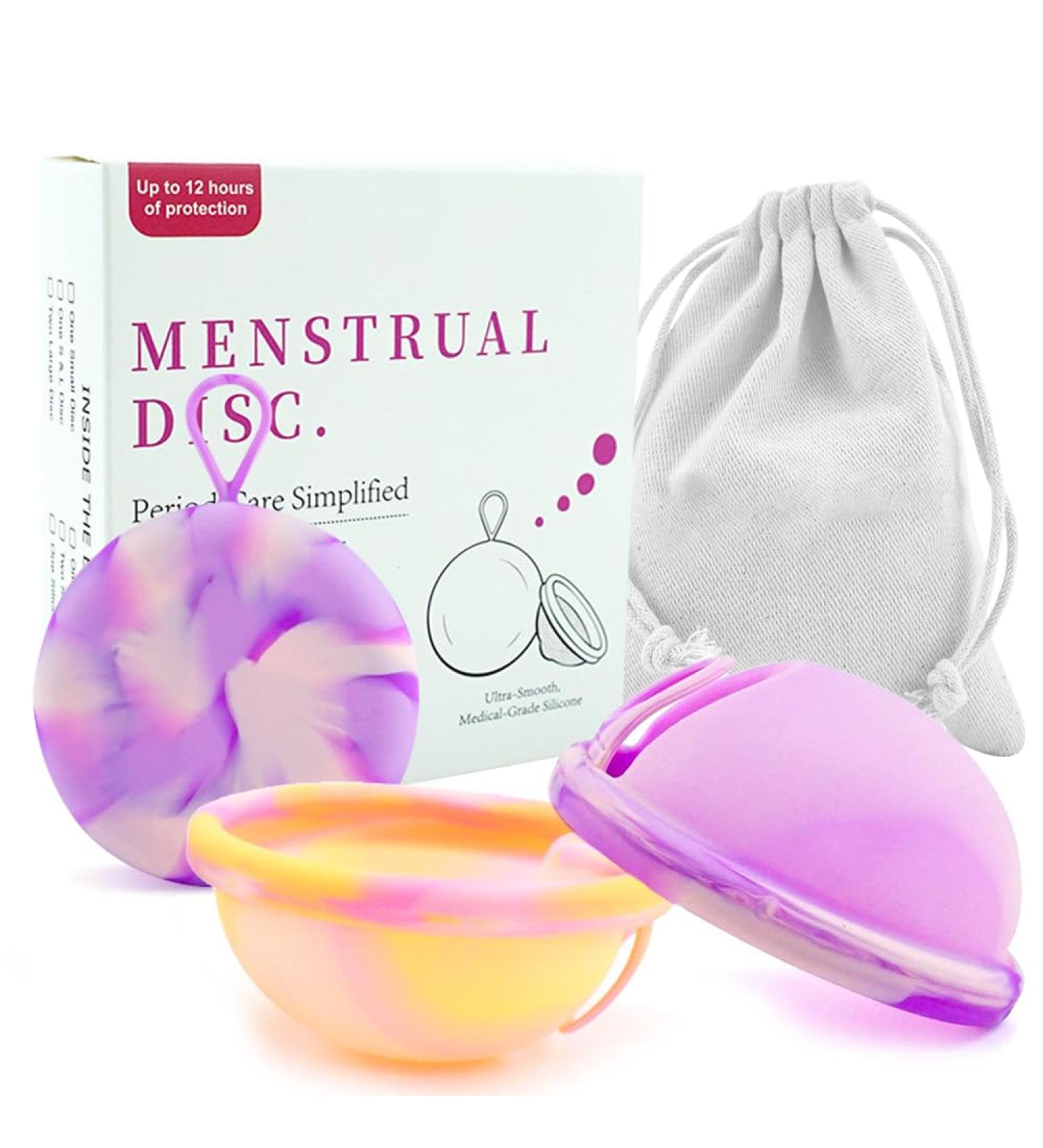 Hiullen Menstrual Disc Set - Reusable Silicone Menstruation Cups | 2 Sizes S+L | Eco-Friendly Alternative to Tampons for Active Women - Buy Online on GoSupps.com