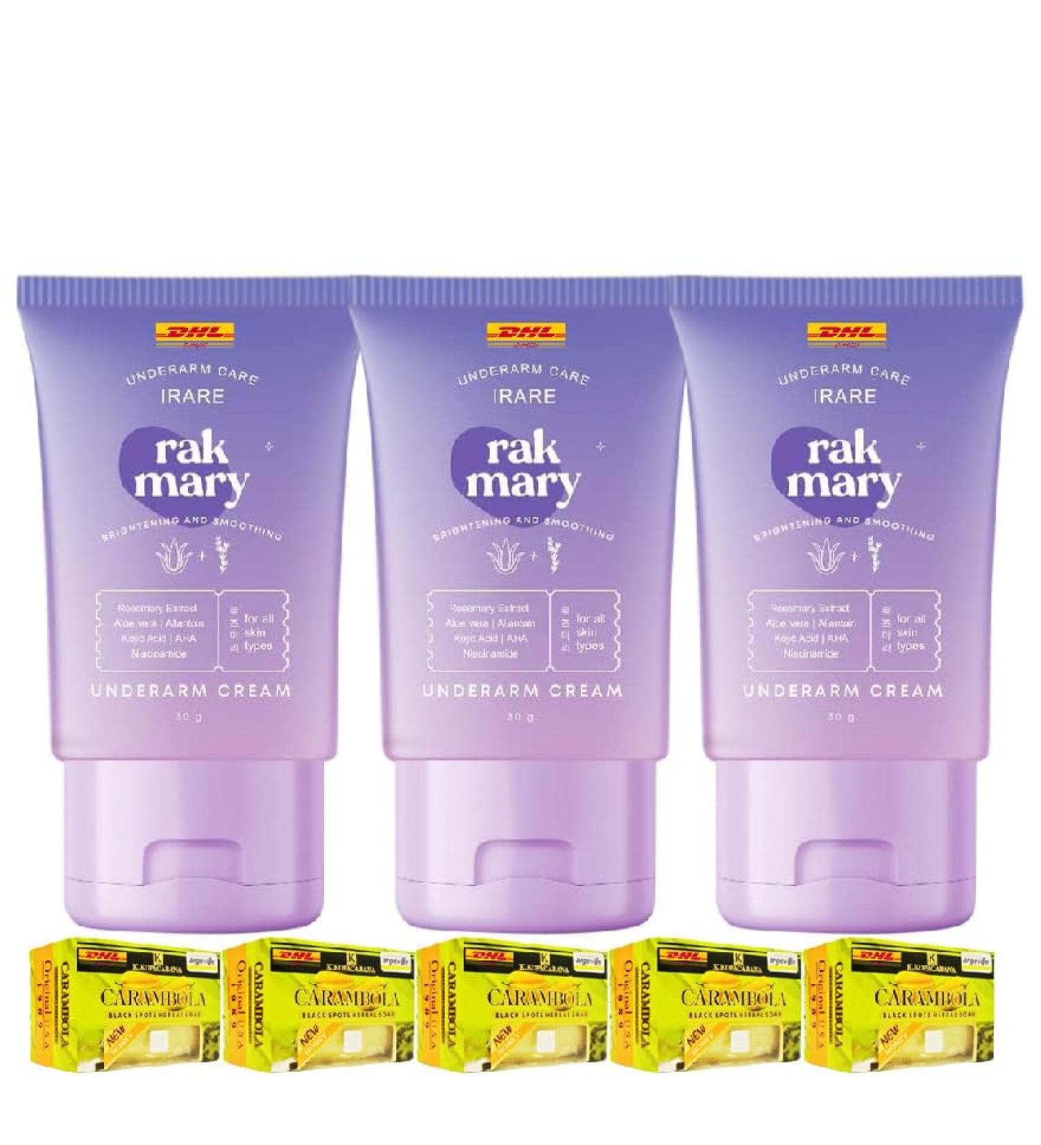 Shop 3x30ml Rak Mary Underarm Cream | Gentle Moisture & Nourishing Skin | Free Gifts - Buy Online on GoSupps.com