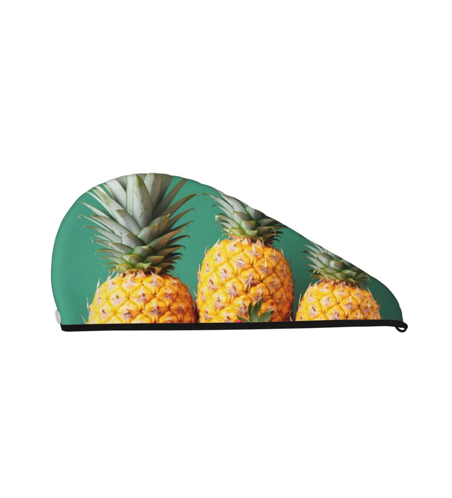 Banana Strawberry Pineapple Print Dry Hair Cap for Women Coral Velvet Hair Towel Wrap Absorbent Hair Drying Towel with Button Quick Dry Hair Turban for Travel Shower Gym Salons - Buy Online on GoSupps.com