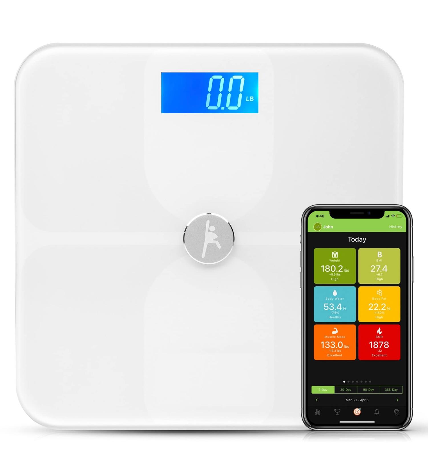 ShareVgo Smart Body Composition Analyzer Scale | Wireless Digital Bathroom Scale for Weight, Body Fat, Water, BMI, BMR & Muscle Mass Analysis | Trending Data | SWS200 - Buy Online on GoSupps.com