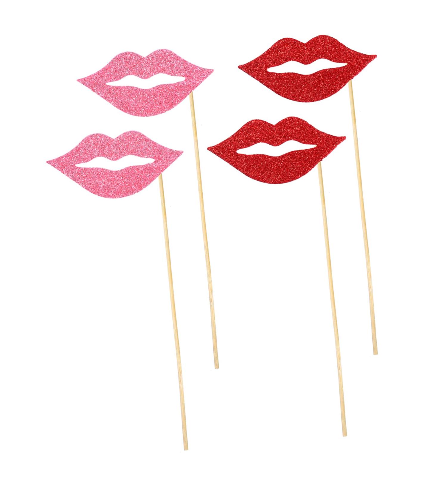 40pcs Lip Photo Booth Props - Glittery Handheld Accessories for Weddings Birthdays & Parties - Fun Selfie Props for Celebrations - Buy Online on GoSupps.com