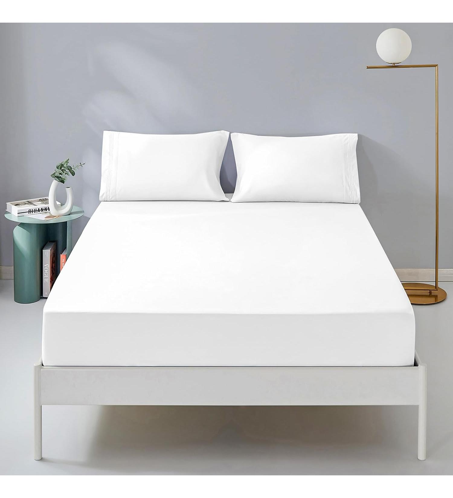 Queen Fitted Sheet Only - Premium 1800 Microfibre Fitted Sheet Deep Pocket Up to 16" - Ultra Soft Fitted Bottom Sheet Shrinkage and Fade Resistant (Queen  White) - Buy Online on GoSupps.com