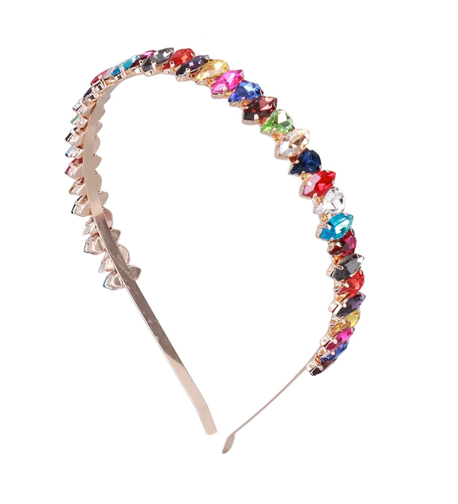 Buachoi Rhinestone Headband - Fashionable Pearl & Crystal Hair Accessories for Weddings Birthdays Parties | Colorful Women's Headdress - Buy Online on GoSupps.com