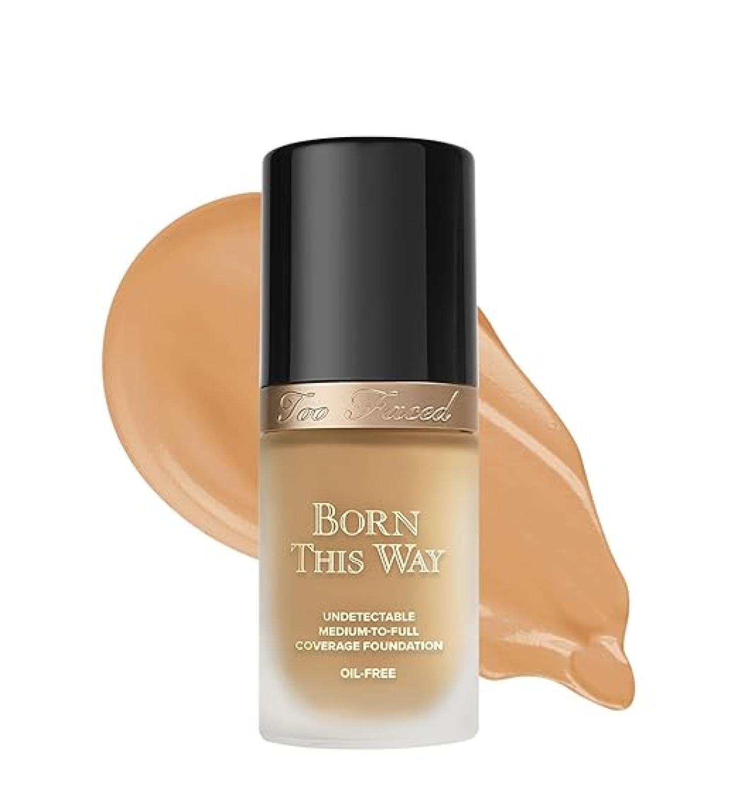 Too Faced Born This Way Natural Finish Longwear Liquid Foundation | Medium-To-Full Coverage | Hydrating + Oil Free, 1.01 fl. oz. 15 Sand (Medium with Golden Undertones) - Buy Online on GoSupps.com