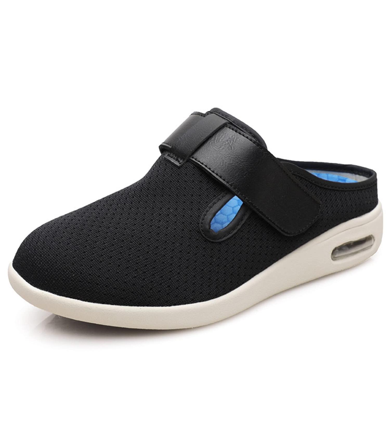 MisFun Diabetic Shoes for Men - Orthopedic Slippers for Foot Fracture Recovery - Black, Size 6.5 - Buy Online on GoSupps.com