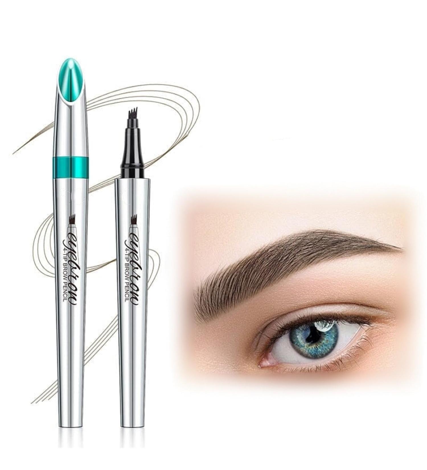3D Waterproof Microblading Eyebrow Pen Microblading Eyebrow Pen with 4 Micro-Fork Tips Eyebrow Pencil (Dark Brown) - Buy Online on GoSupps.com
