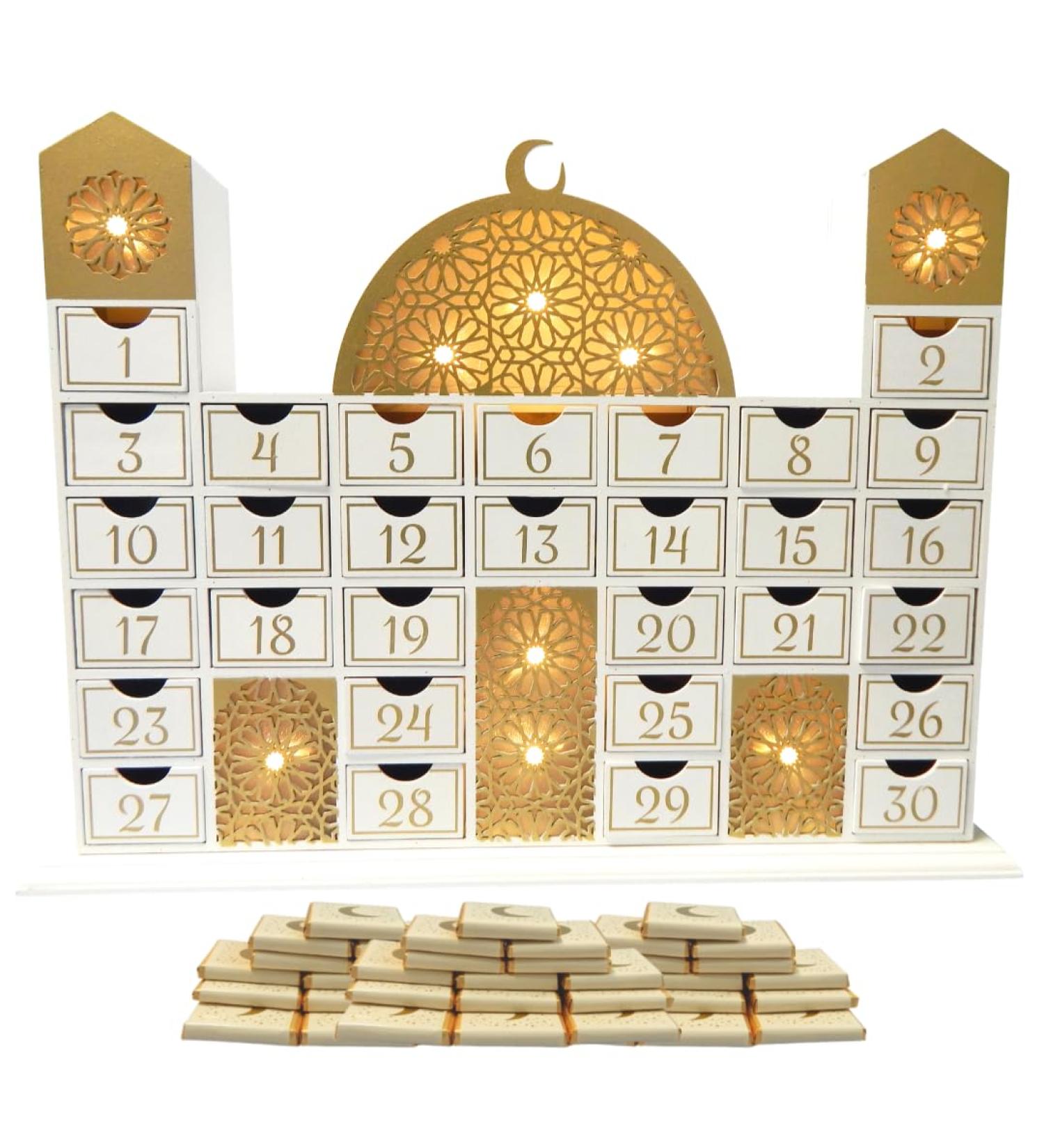 Ramadan Mosque Calendar & Cream Chocolates (30pk) - Buy Online on GoSupps.com