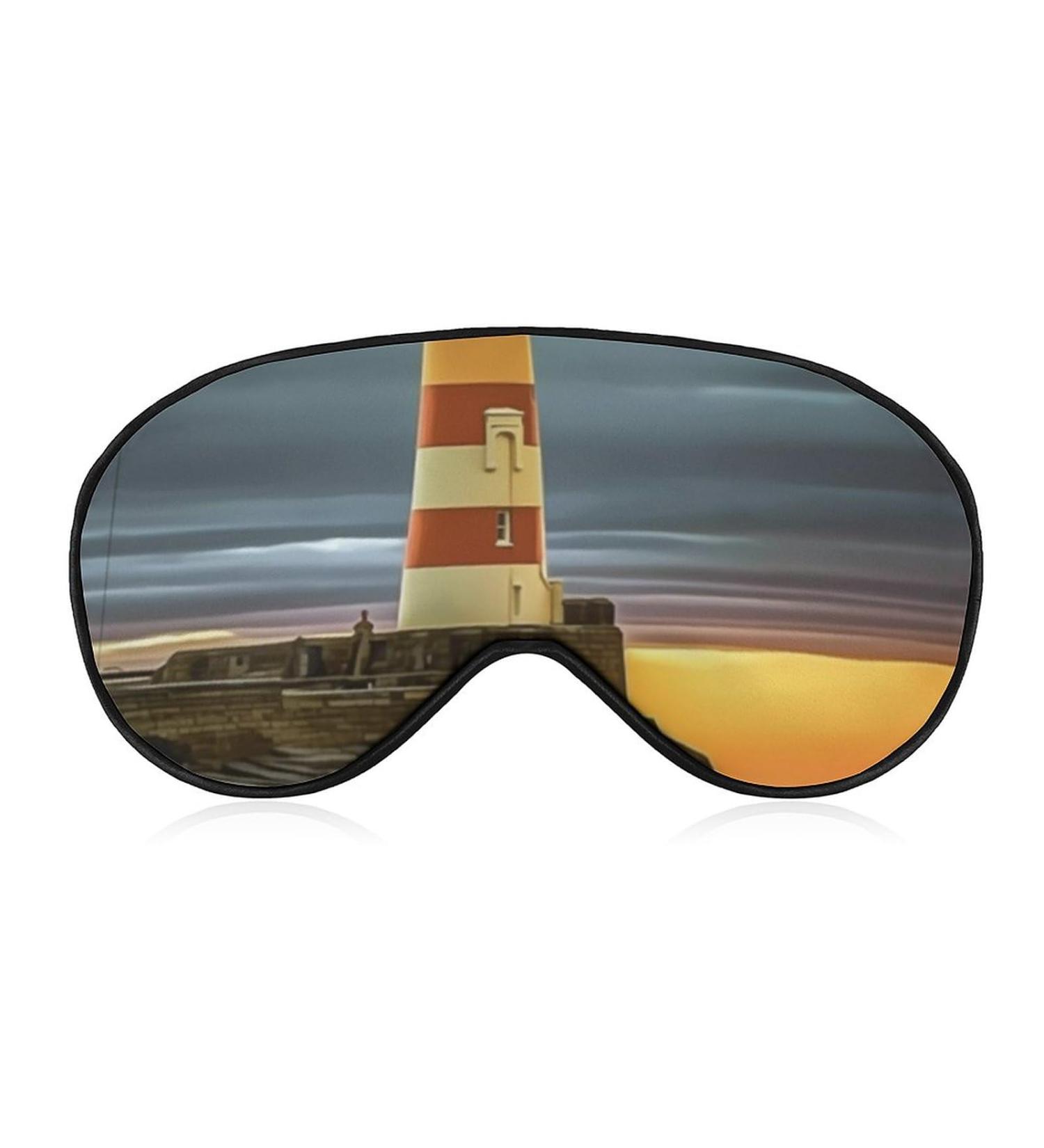 Lighthouse Sleep Eye Mask & Blindfold - Elastic Headband for Men & Women | Ideal for Sleep, Travel, and Nap - Buy Online on GoSupps.com