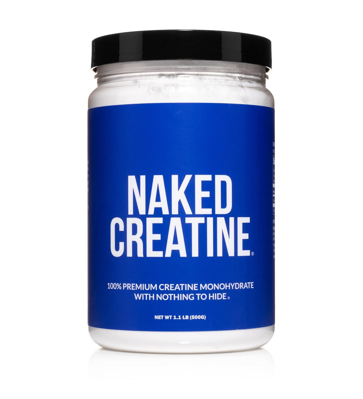 Naked Creatine Monohydrate - 500g (1.1lb) 100 Servings, Vegan, Non-GMO, Gluten & Soy Free, Strength Gains Supplement - No Artificial Ingredients - Buy Online on GoSupps.com