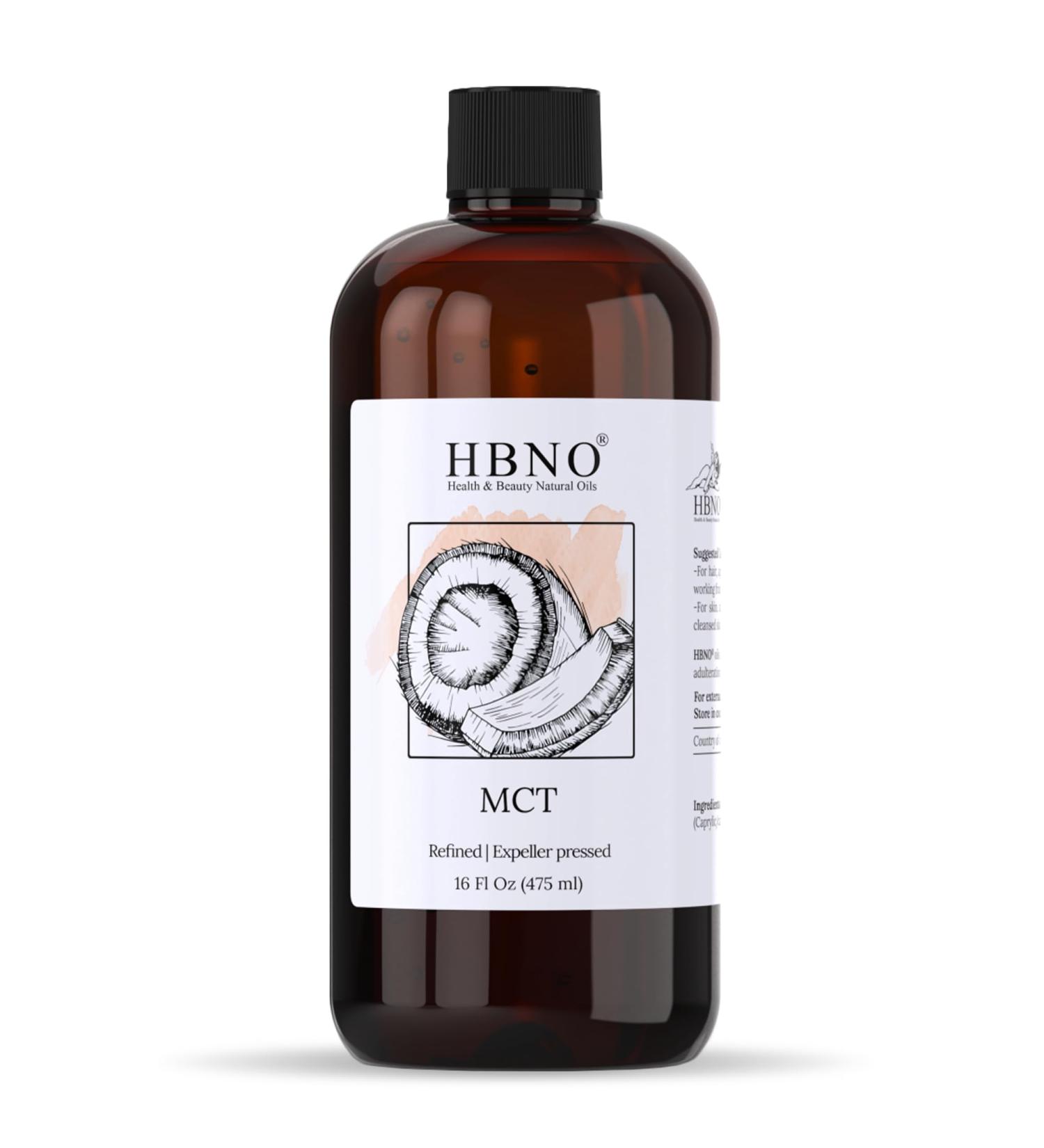 HBNO California Bottled Coconut Mct Oil 16 fl oz (475ml) Value Size - Natural Mct Oil Cold Pressed - Perfect Carrier for Massage Aromatherapy - Ideal for Face Body Lips & Hair 16 Fl Oz (Pack of 1) - Buy Online on GoSupps.com
