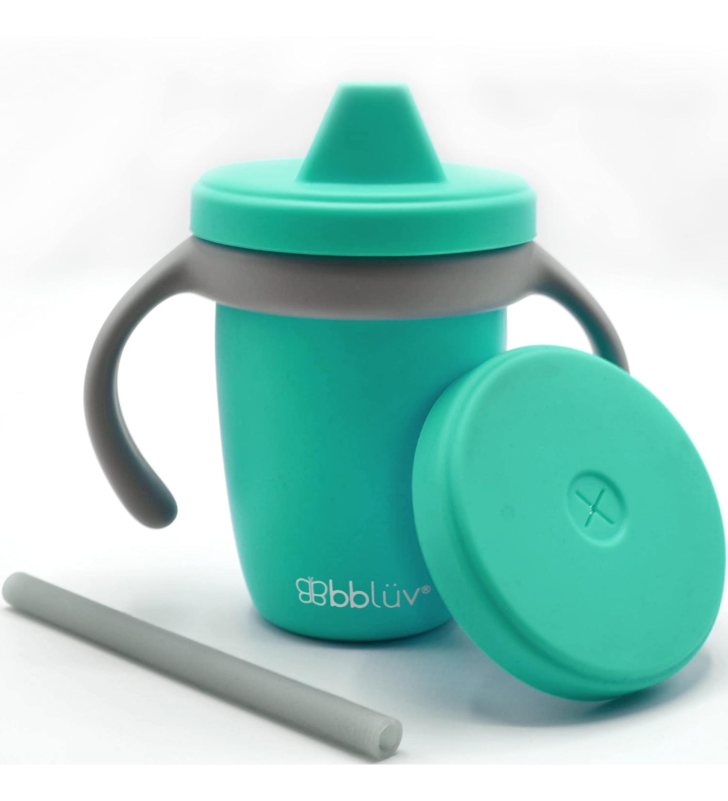 BBL v K p Silicone Toddler Straw Sippy Cup - 4-in-1 Spill Proof Cups for Kids - Aqua - Buy Online on GoSupps.com