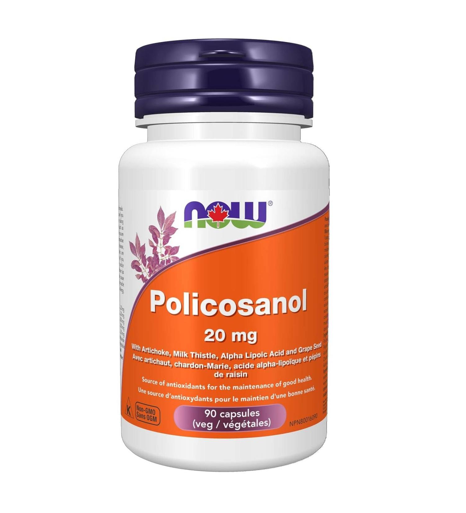 Now Foods Policosanol 20mg + ALA & Artichoke 90vcap - Buy Online on GoSupps.com