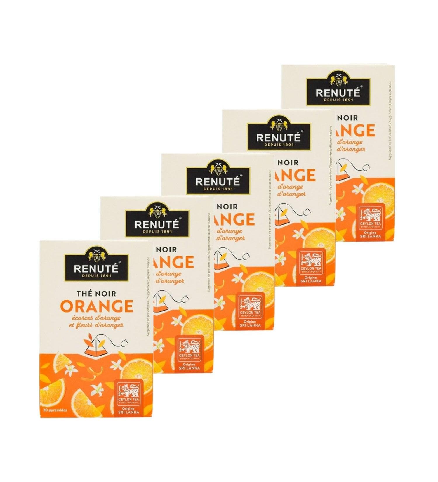  Renut Pack of 5 Orange Black Tea - 20 tea bags - 32g tin - Buy Online on GoSupps.com