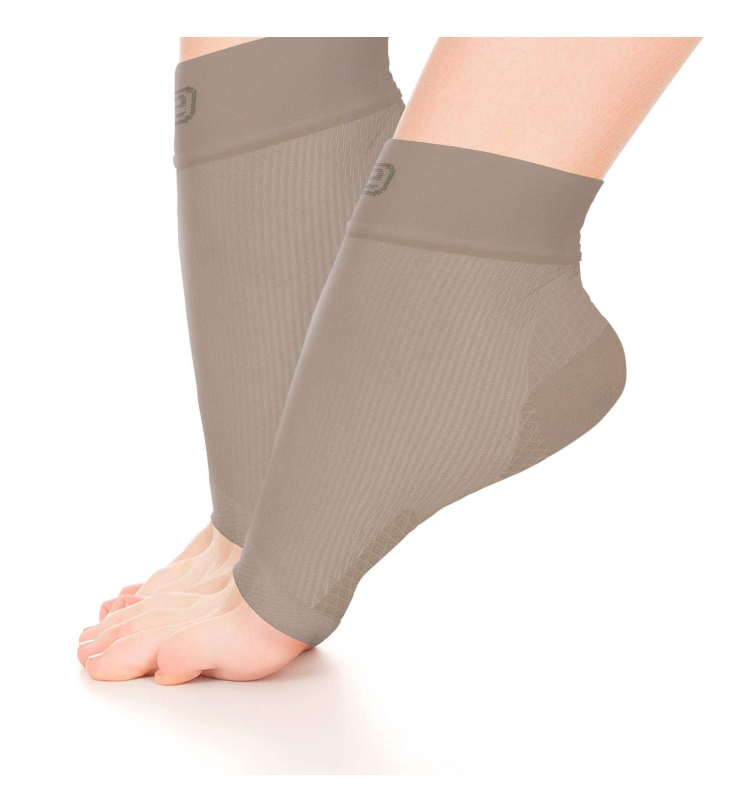 Go2 Compression Socks for Plantar Fasciitis Relief - Ankle Support Sleeve (Solid Nude Small) | International Shipping Available - Buy Online on GoSupps.com