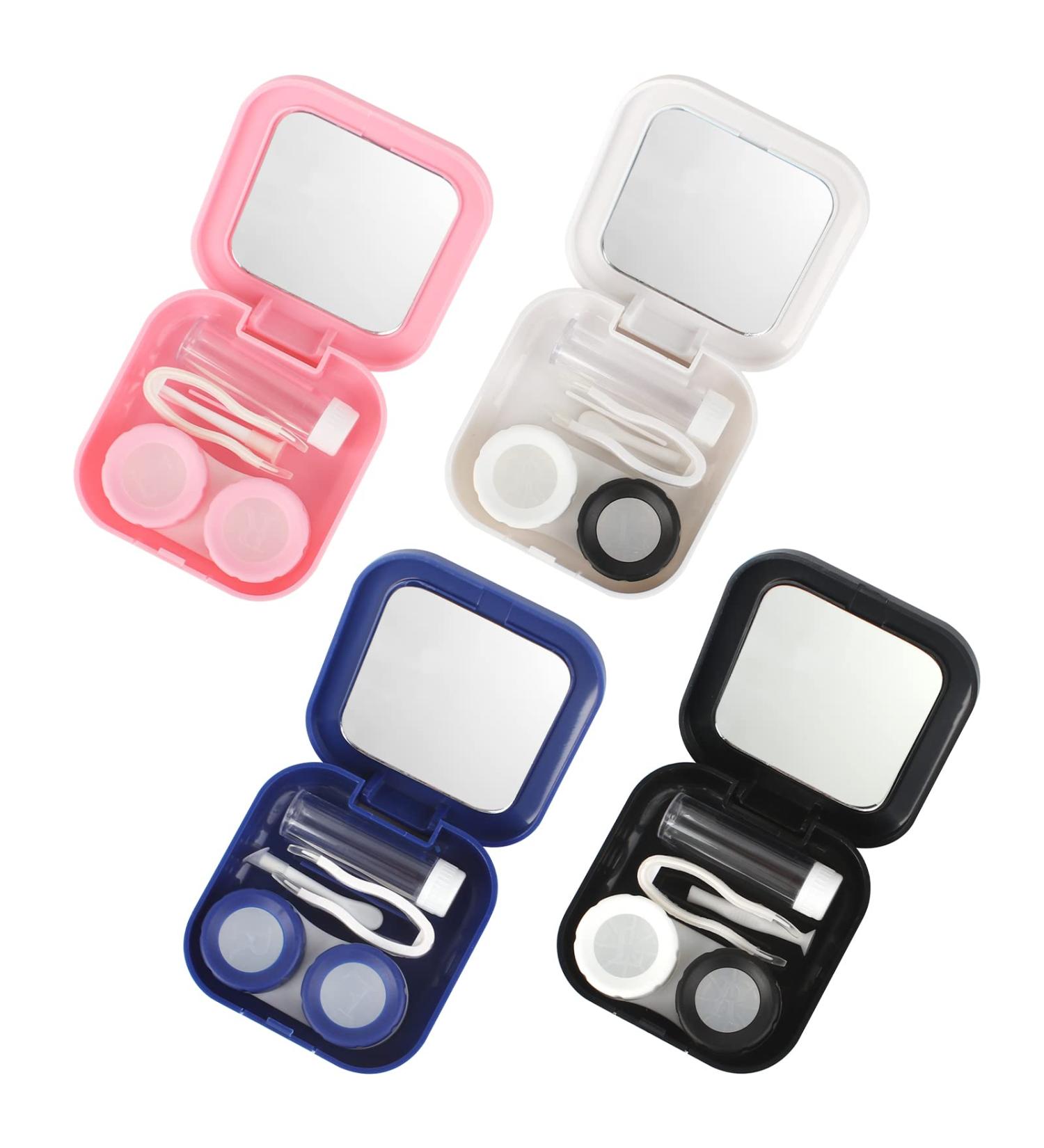 Haisheng Mini Travel Contact Lens Case Set - 4 Portable Containers with Mirror & Suction Cup for Home & Travel - Buy Online on GoSupps.com