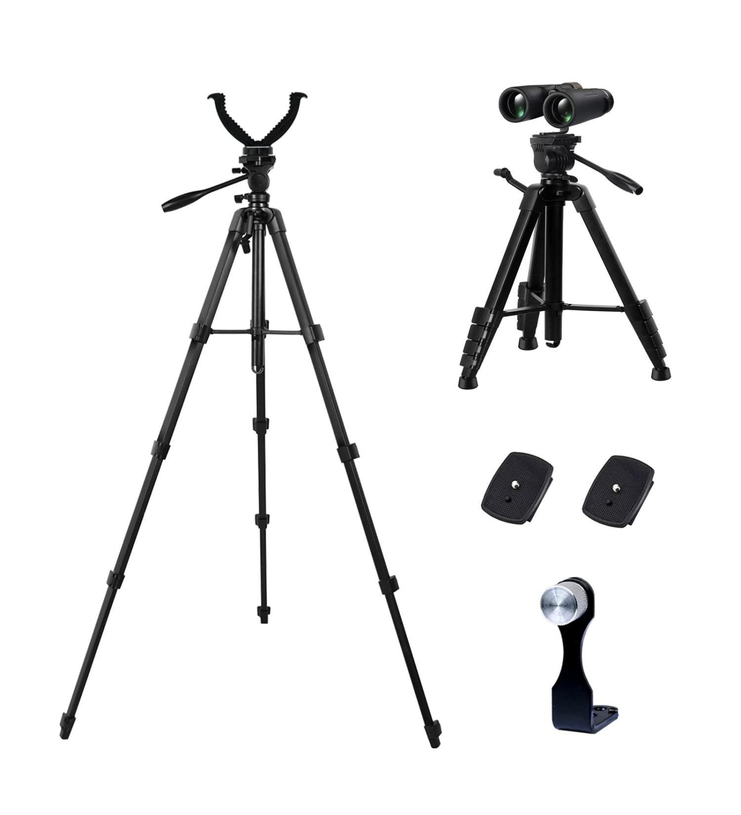 LCNCY Shooting Sticks Tripod Hunting Rest with 360 Rotation - Aluminum, 5-Section Adjustable Binoculars Tripod with Adapter for Rifle, Hunting, Binoculars, Spotting Scope, Crossbow Stand - Buy Online on GoSupps.com