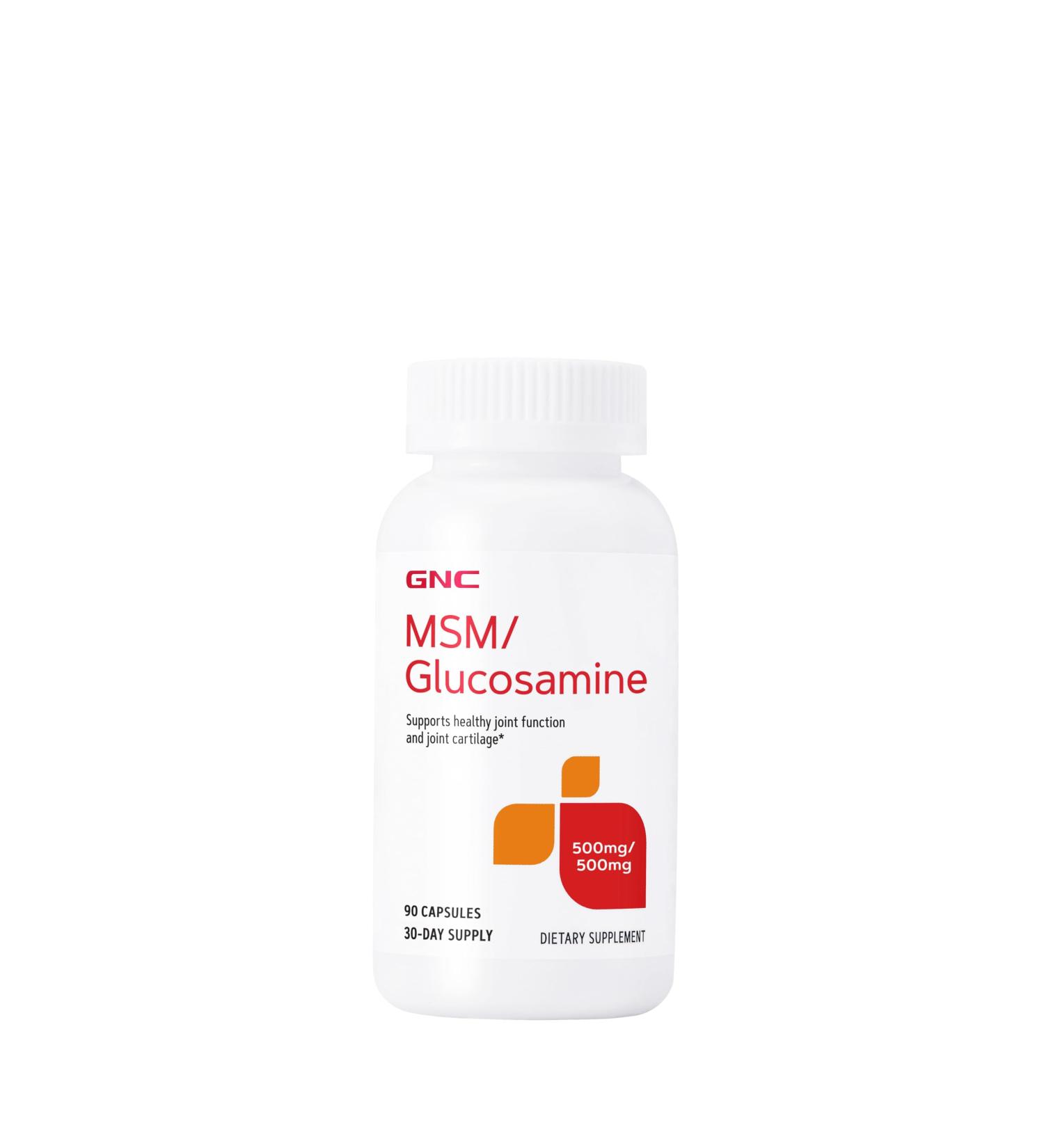 GNC MSM Glucosamine 500mg Supplement Supports Healthy Joint Function Supports Healthy Joint Cartilage 30 Servings - Buy Online on GoSupps.com