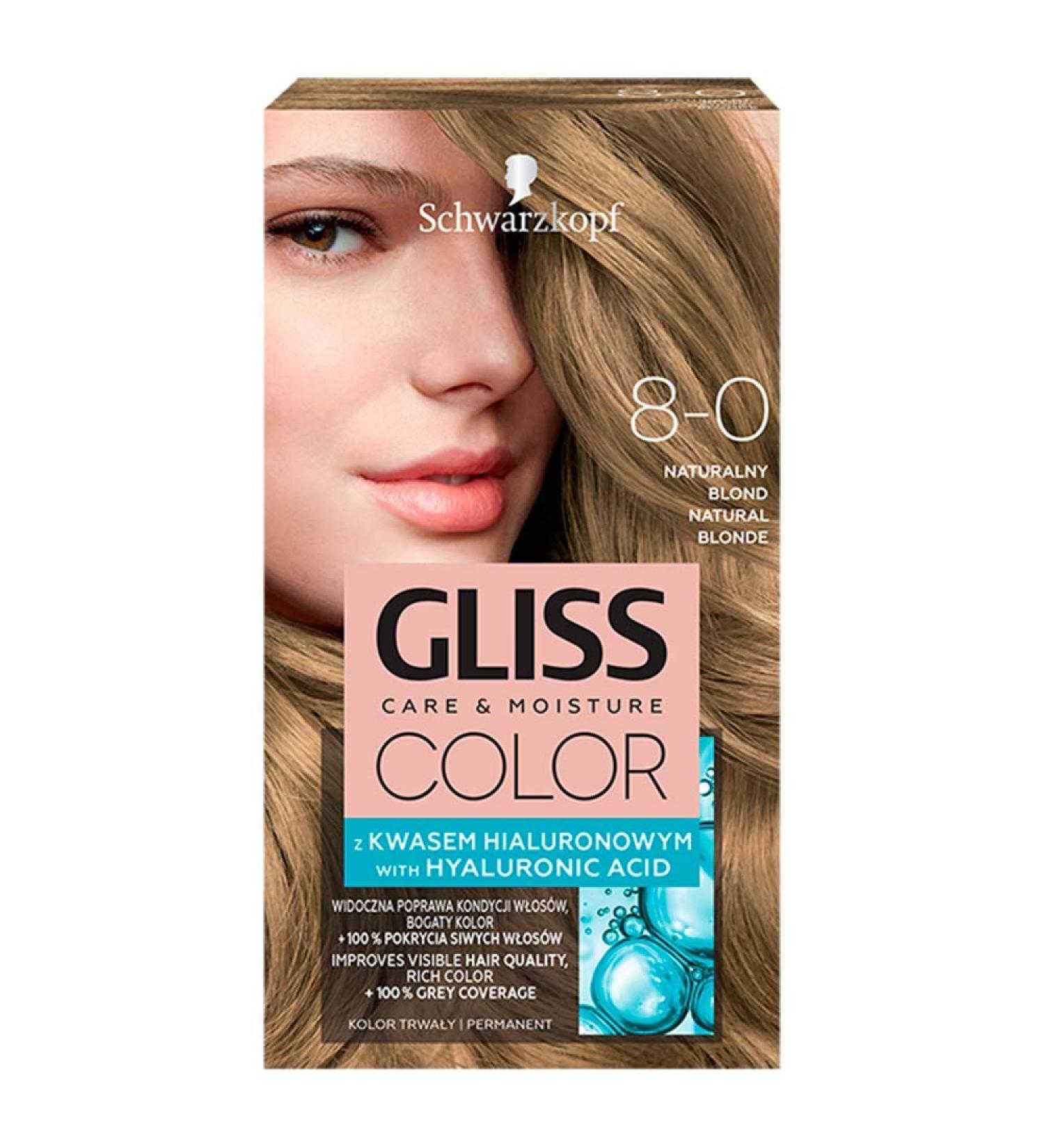 Schwarzkopf Gliss Color Hair Coloring Cream Natural Blonde 8-0 142 ml