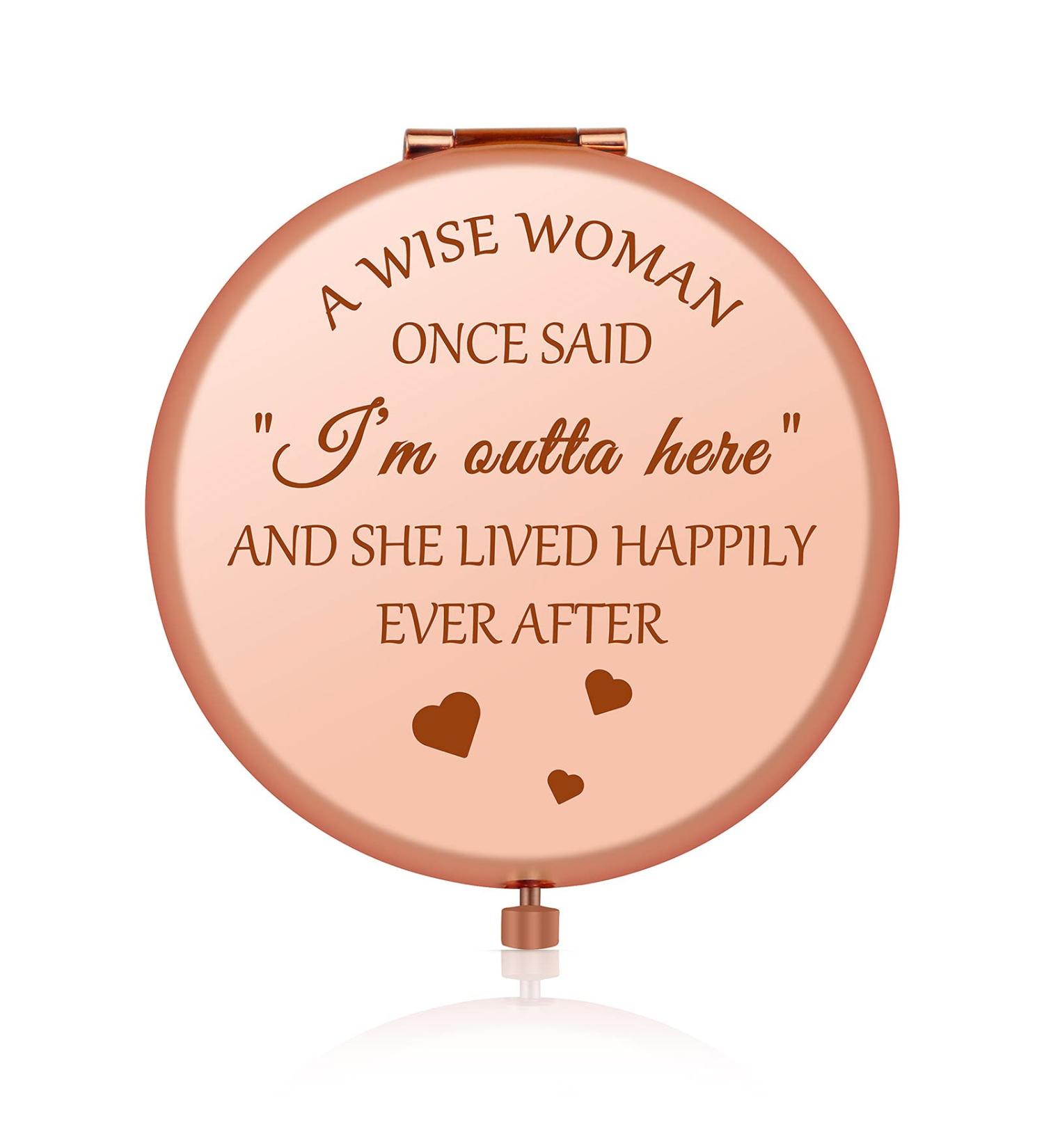 Rose Gold Compact Mirror - Retirement Gifts for Women | Farewell Gifts for Colleagues, Boss, Friends, Sister | Perfect Gifts for Mom, Aunt, Nurse, Teachers, Grandma - Buy Online on GoSupps.com