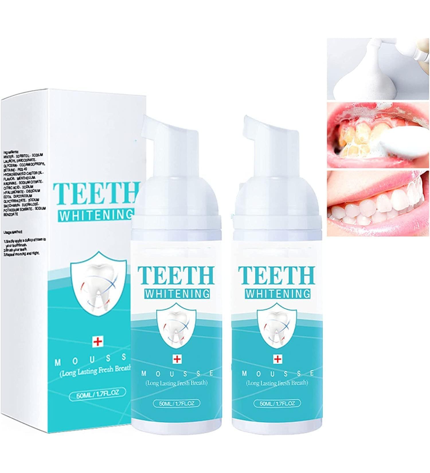Teethaid Mouthwash & Whitening Foam Toothpaste - Natural Peppermint 50ml - 2PC | Fresh Breath & Gum Care - Buy Online on GoSupps.com