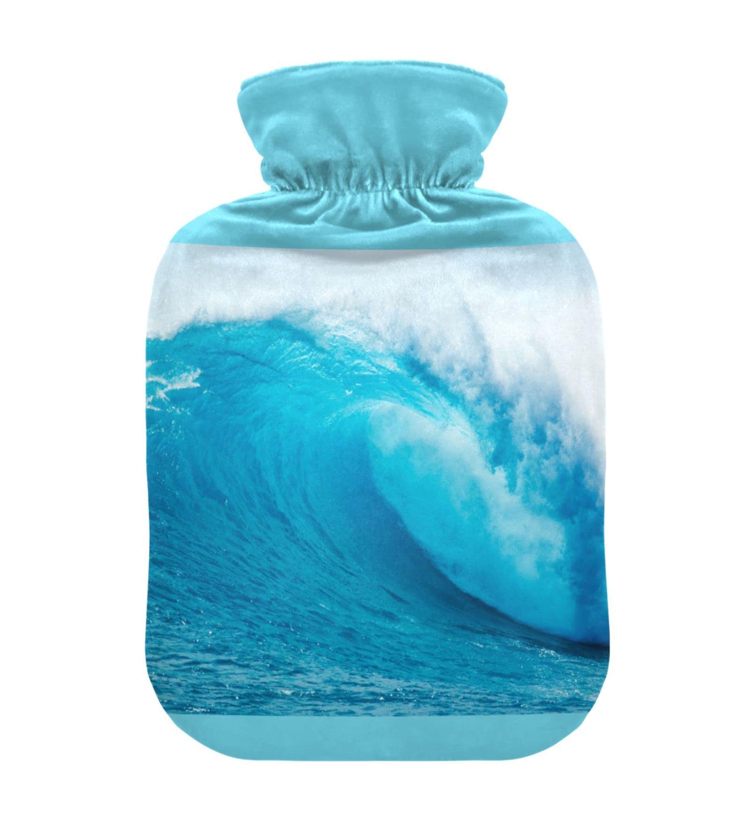 1L Ocean Blue Wave Heat Bottle - Durable Warm-Up Bag for Pain Relief Cramps & Heat Therapy - Buy Online on GoSupps.com