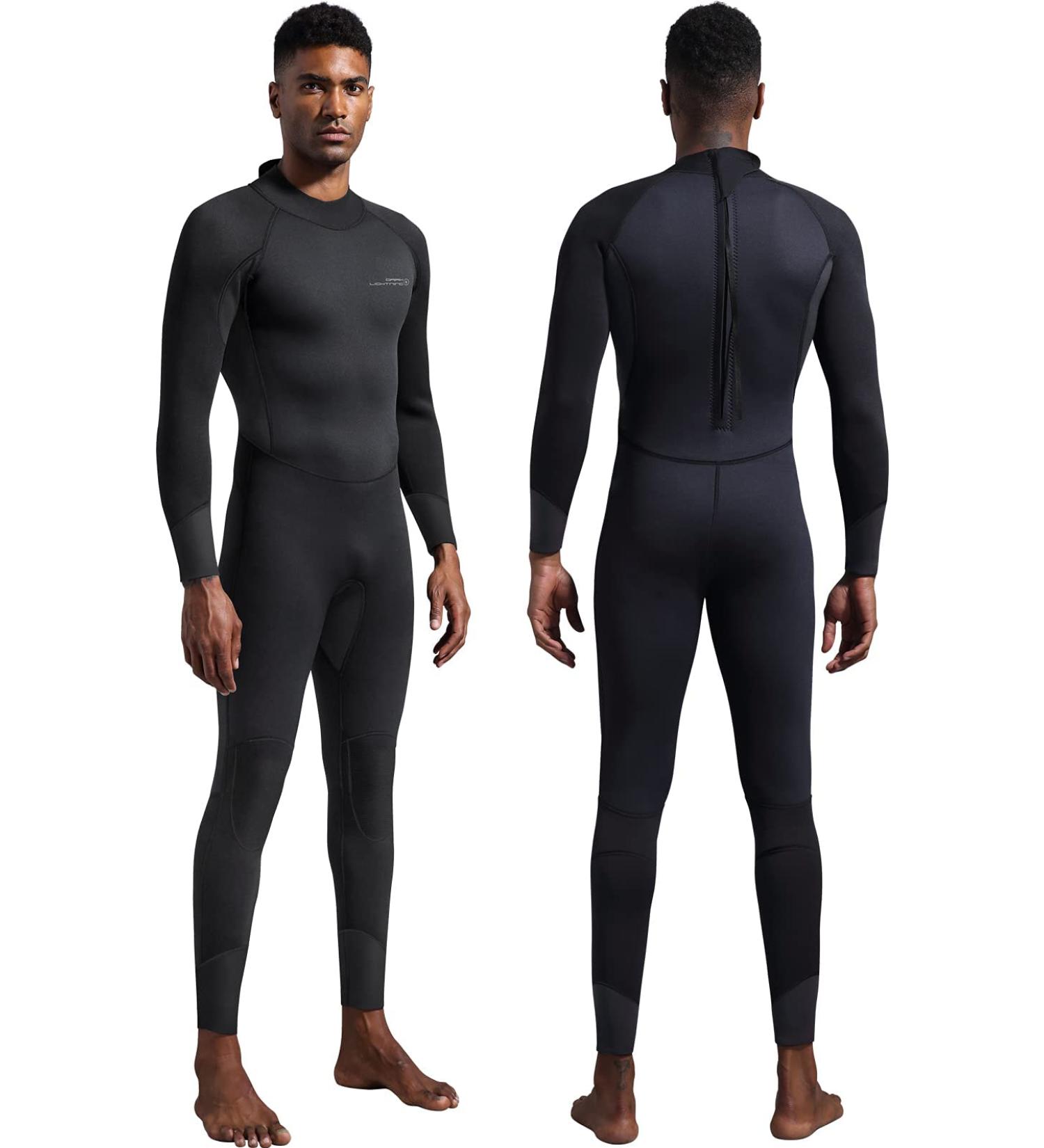 Dark Lightning 3/2mm Wetsuit for Men and Women - Cold Water Diving Surfing Snorkeling Kayaking - Black-XX-Large - Buy Online on GoSupps.com