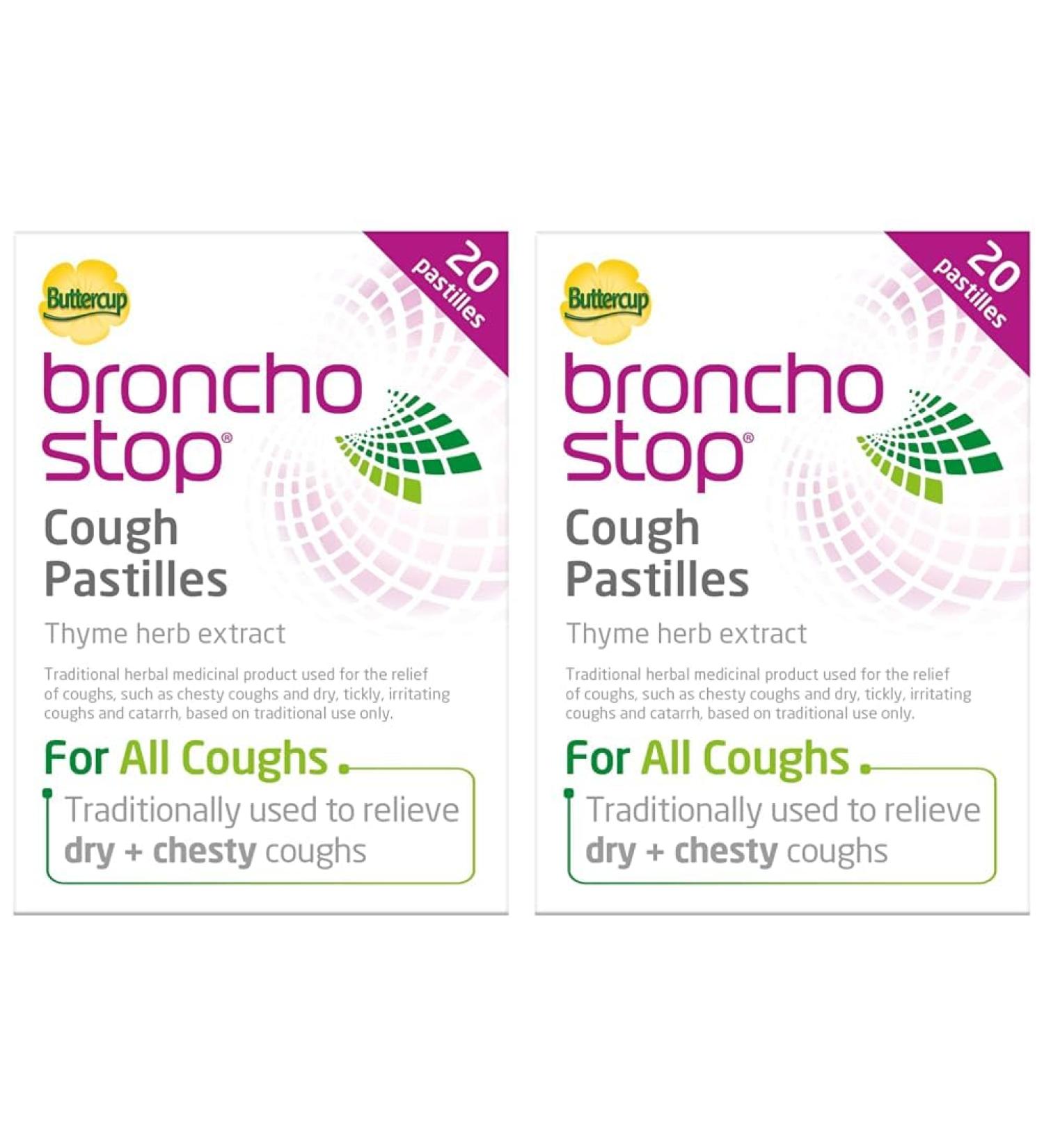 Bronchostop Cough Pastilles Pack of 40 20 Count (Pack of 2) - Buy Online on GoSupps.com