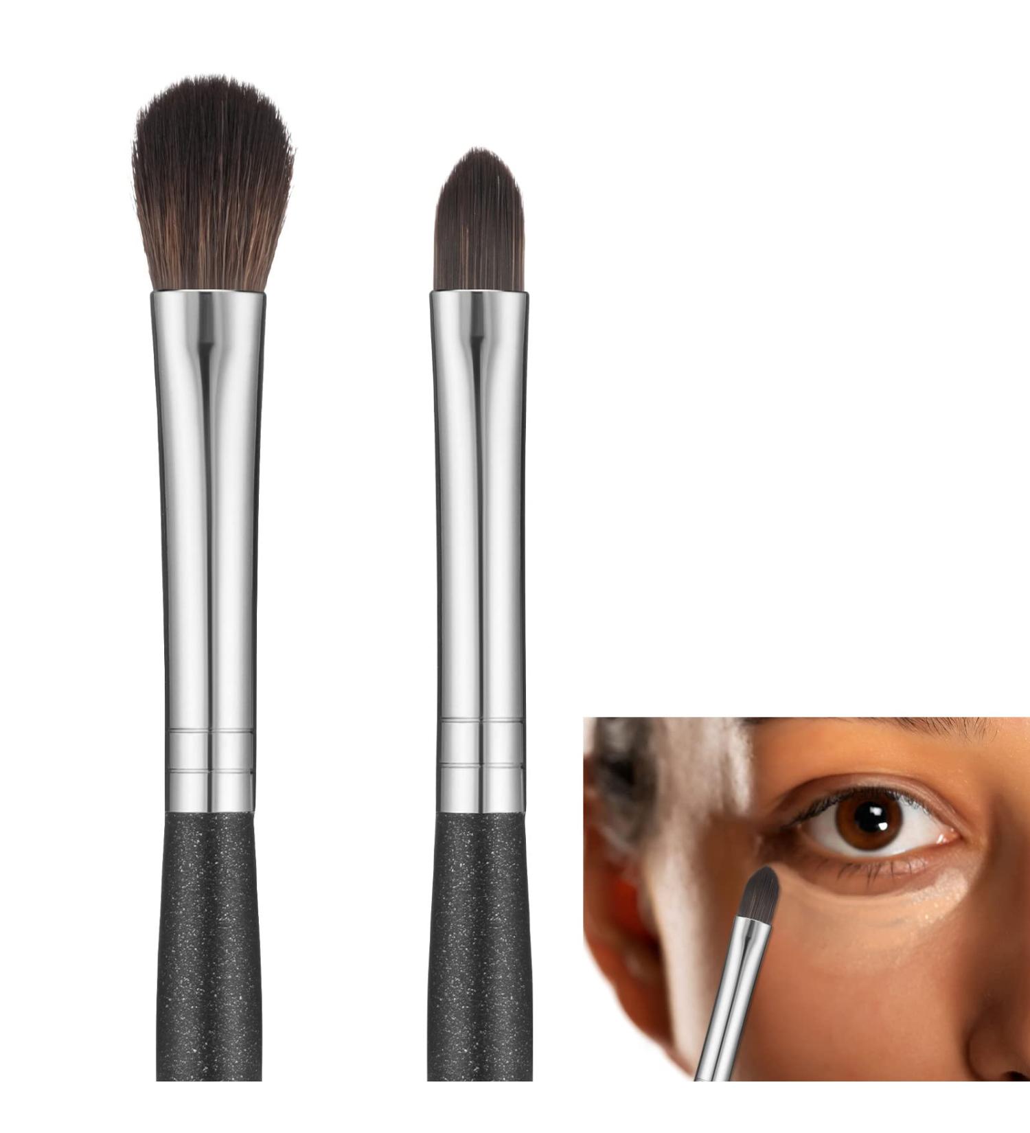2 Pieces Concealer Makeup Brush Set Concealer Brush for Under Eyes Synthetic Eyeshadow Brush for Women Girls Applying Cream Powder Blending Concealing 2 Styles - Buy Online on GoSupps.com