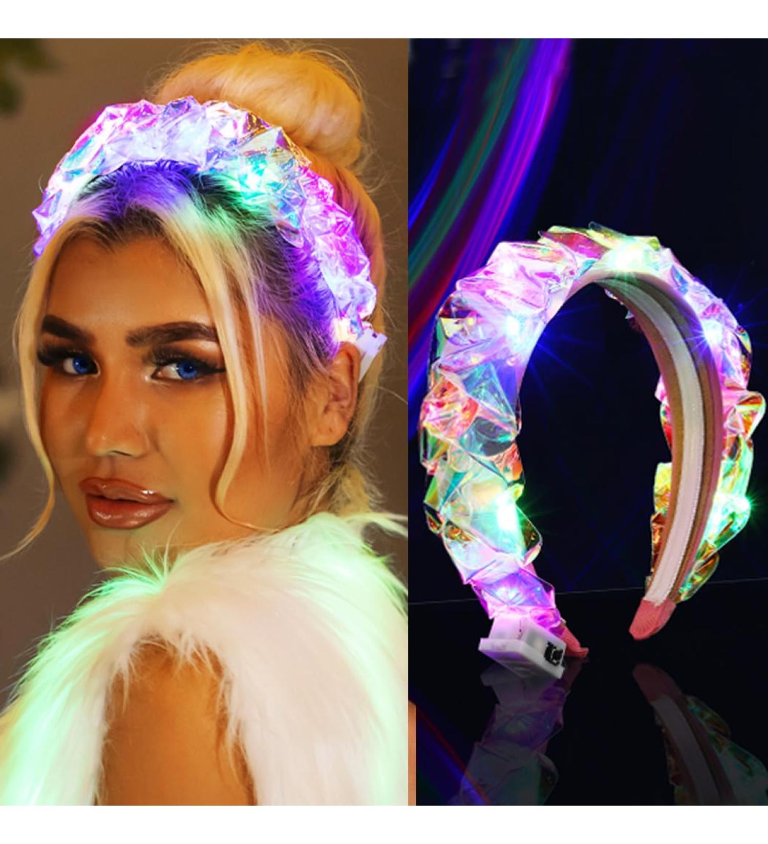 Fashband Light Up Headband LED Hair Bands Luminous Braided Hair Hoop Halloween Party Festival Hair Accessories for Women and Girls - Buy Online on GoSupps.com