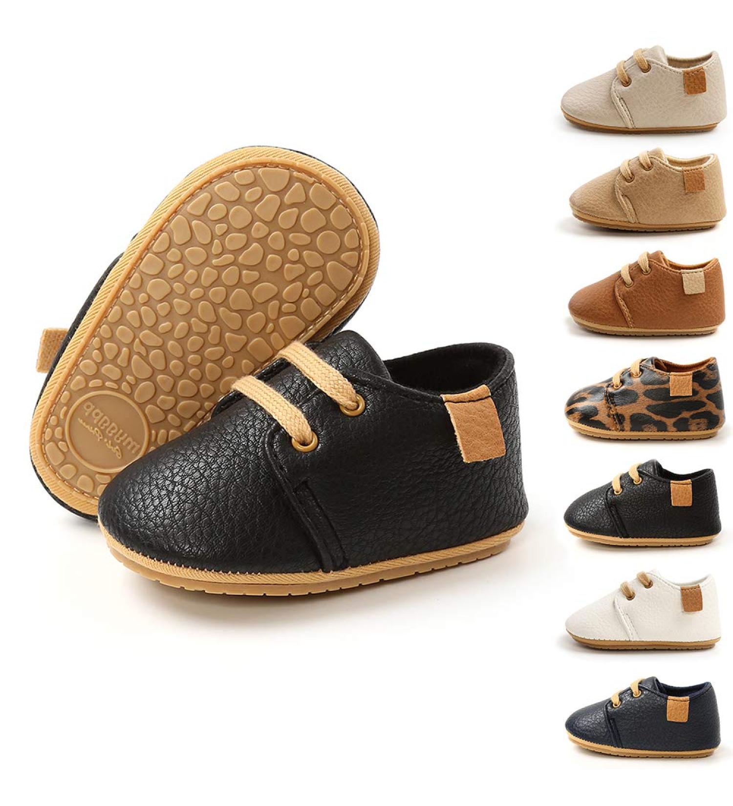Sonsage Infant Baby Oxford Shoes | Anti-Slip Leather Sneakers for Boys & Girls 6-12 Months - Black - Buy Online on GoSupps.com
