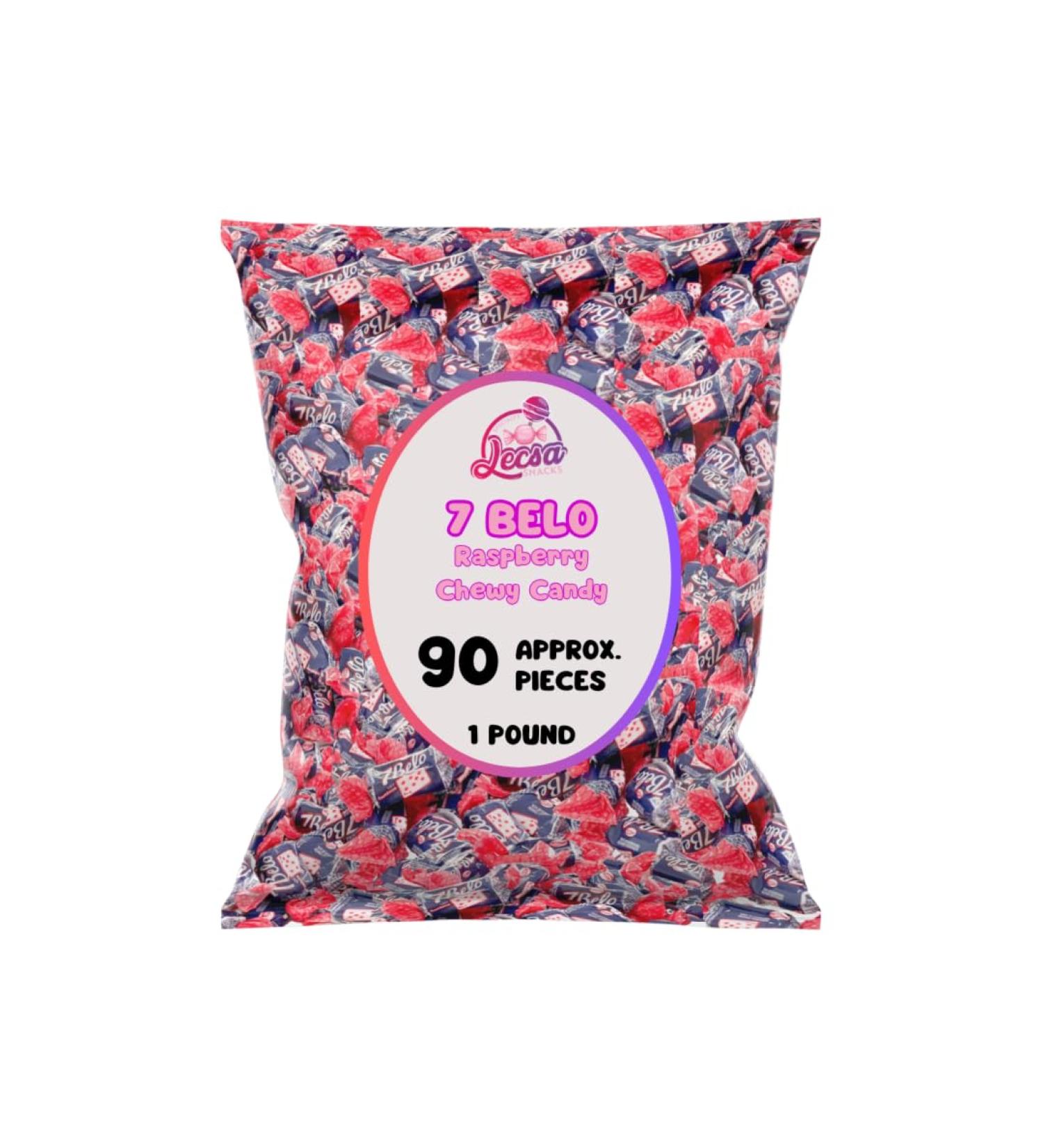 Bala 7 Belo - Classic Brazilian Raspberry Gummy Candy - Imported Candy - Bulk Candy by Lecsa Specialty Snacks 1Lb - Buy Online on GoSupps.com