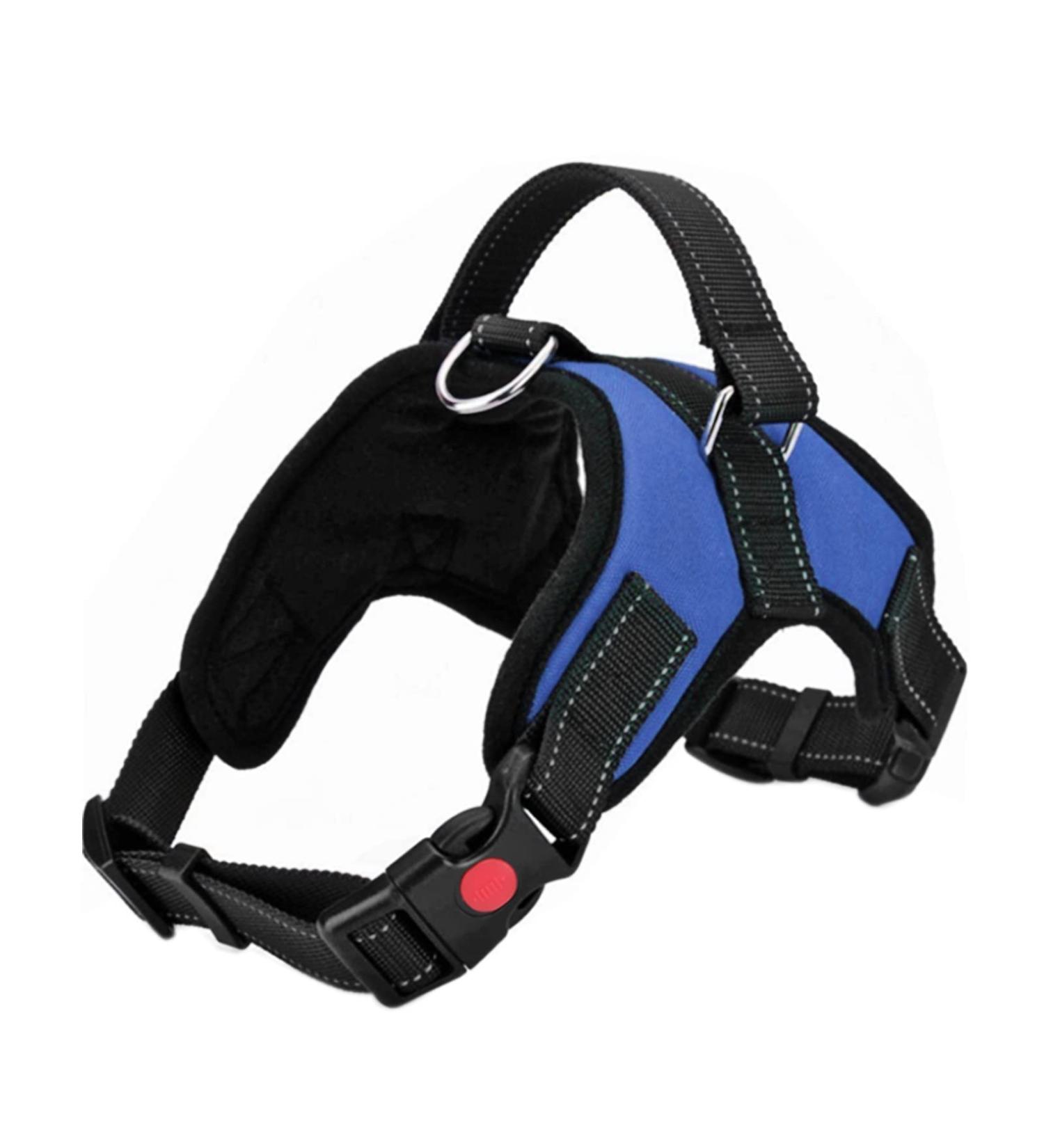 Adjustable Breathable Dog Harness with Reflective Oxford Material - Easy Control Vest Harness for Small Medium Large Dogs in Blue - Buy Online on GoSupps.com