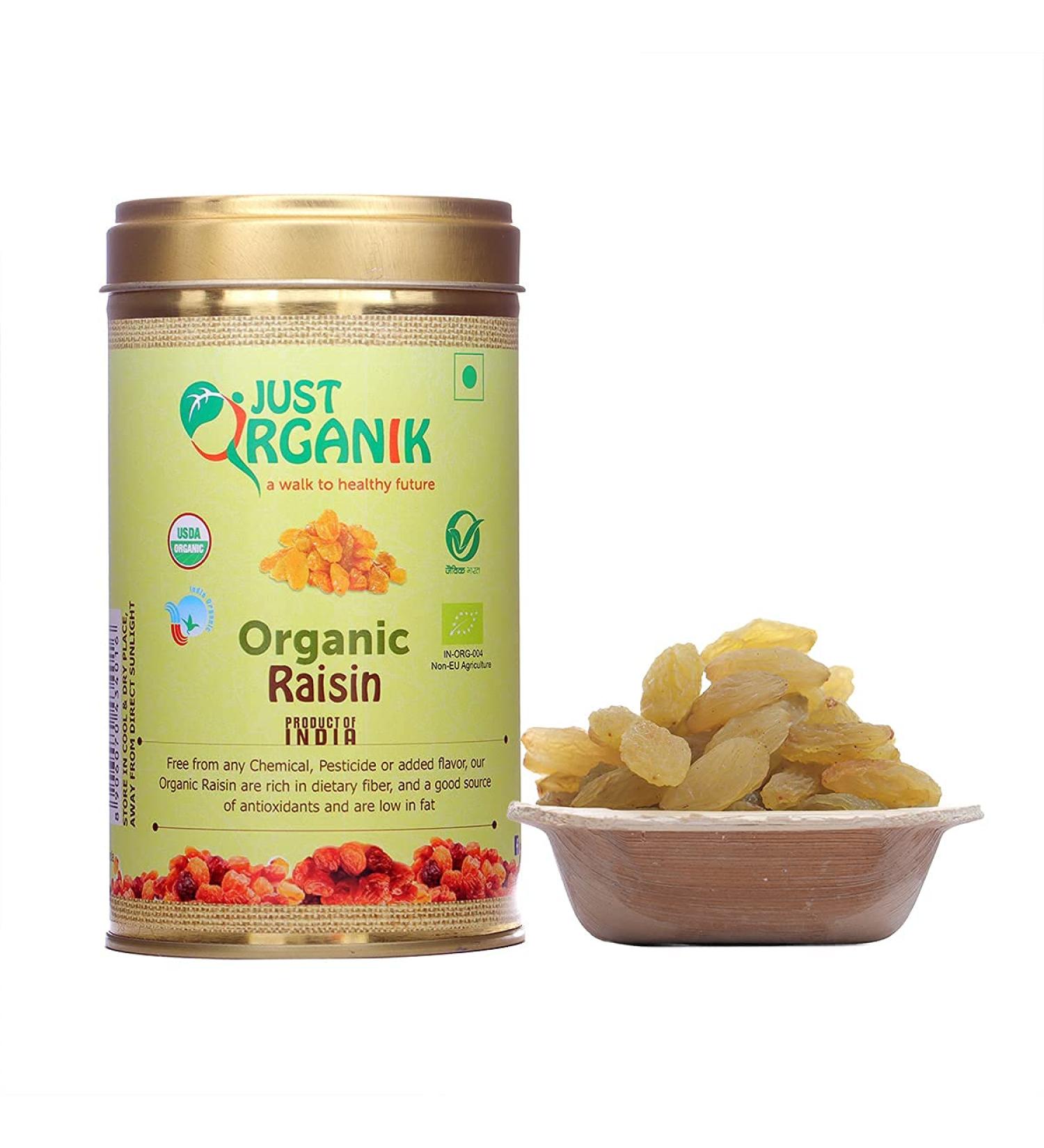 Just Organik Raisins 250 g 100% Organic - Buy Online on GoSupps.com