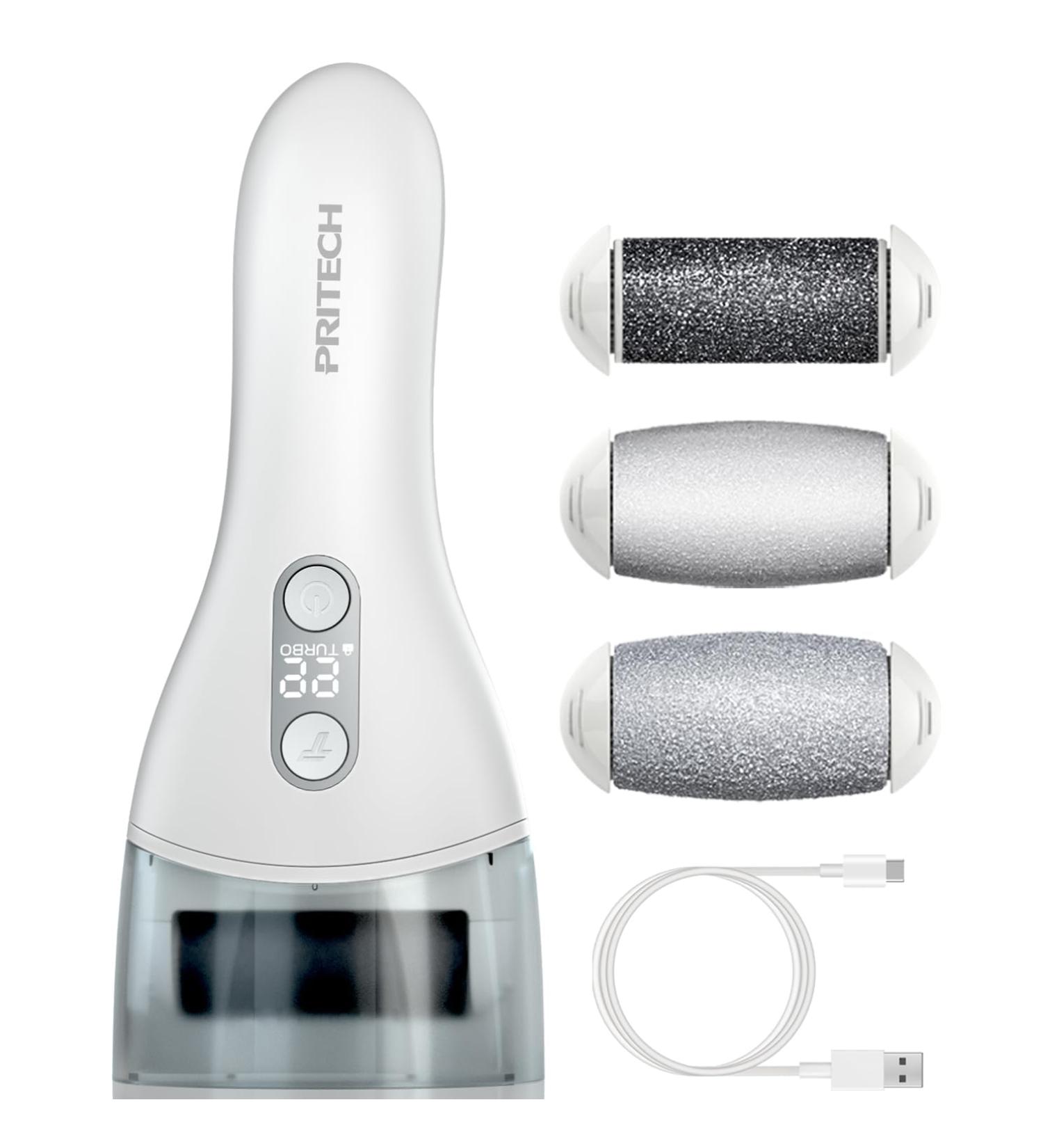 PRITECH Electric Callus Remover - Rechargeable Foot File & Waterproof Pedicure Tool for Smooth Heels & Dry Skin Care - Buy Online on GoSupps.com
