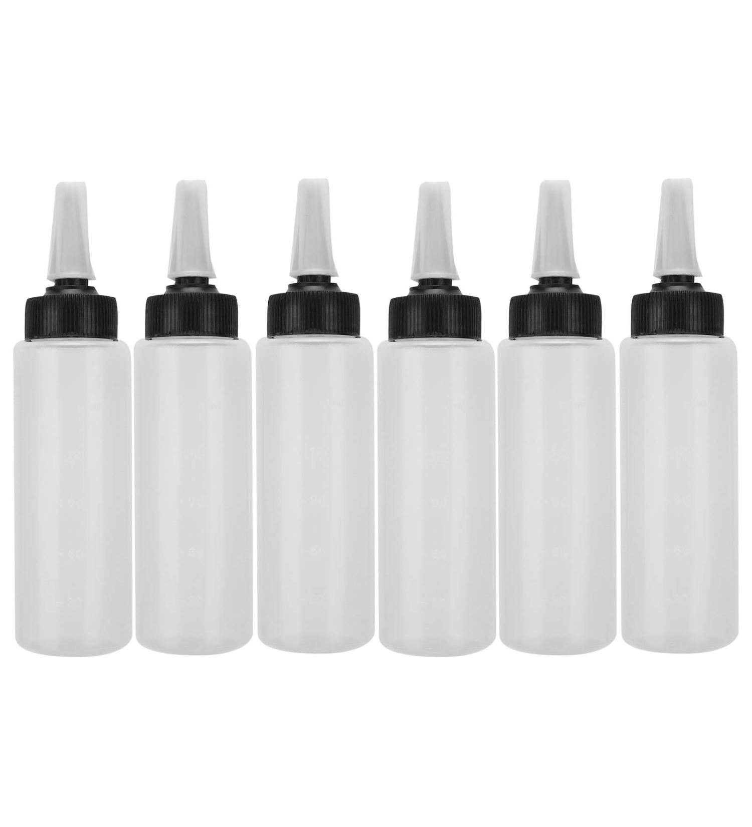 6-Pack Applicator Squeeze Bottles with Twist Top Cap for Hair Color Shampoo & Salon Treatments - Refillable Hairdressing Tools - Buy Online on GoSupps.com