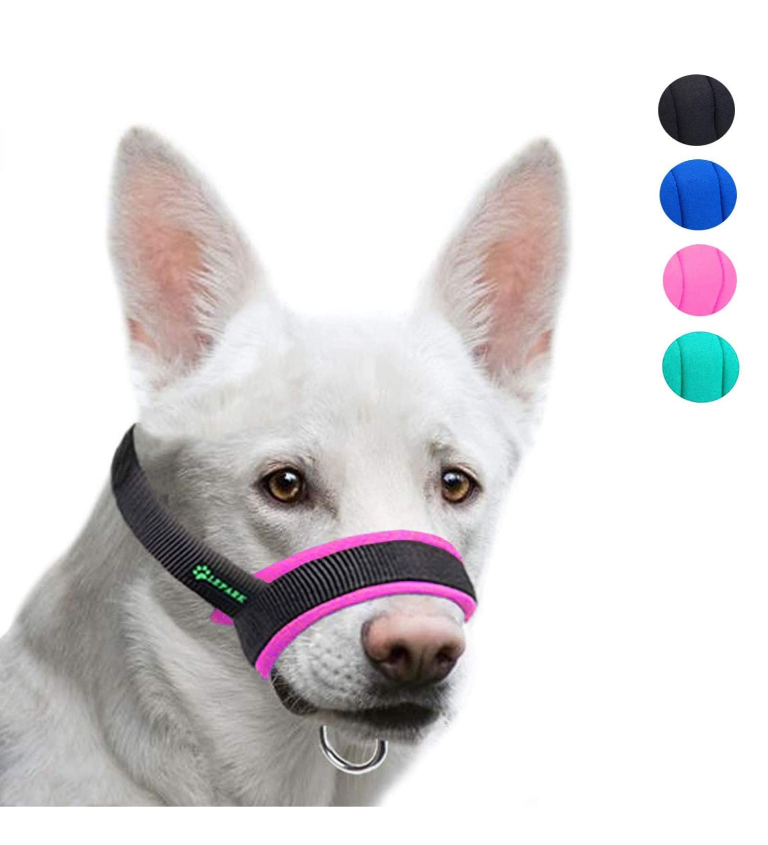 ILEPARK Adjustable Fabric Muzzle for Dogs | Stop Biting Barking & Chewing | Breathable XL Pink - International Shipping - Buy Online on GoSupps.com