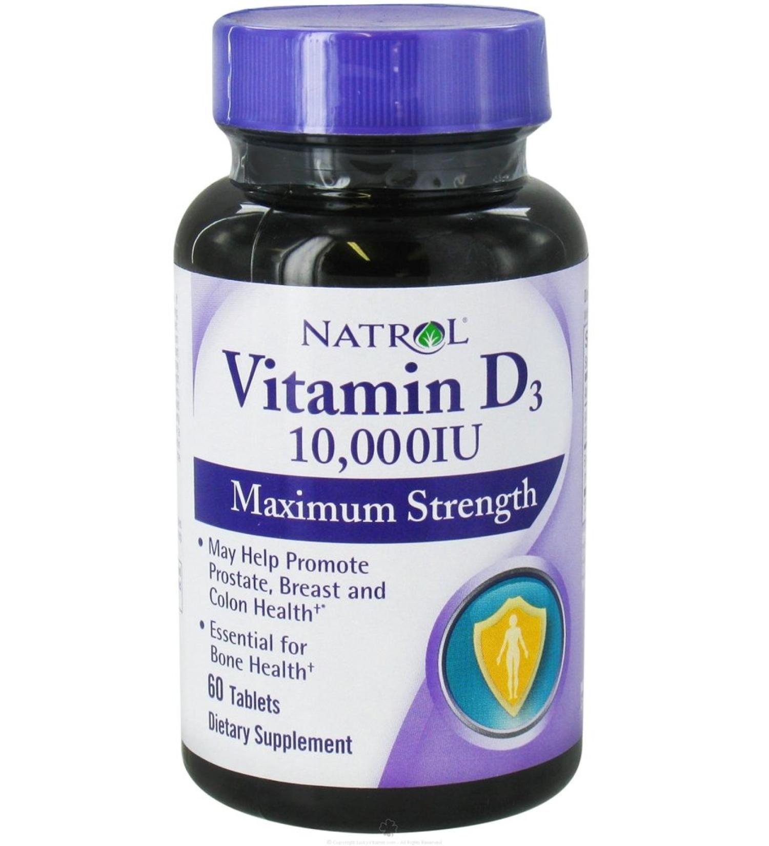 Natrol Vitamin D3 Maximum Strength 10000 IU - 60 Tablets, 2 pack