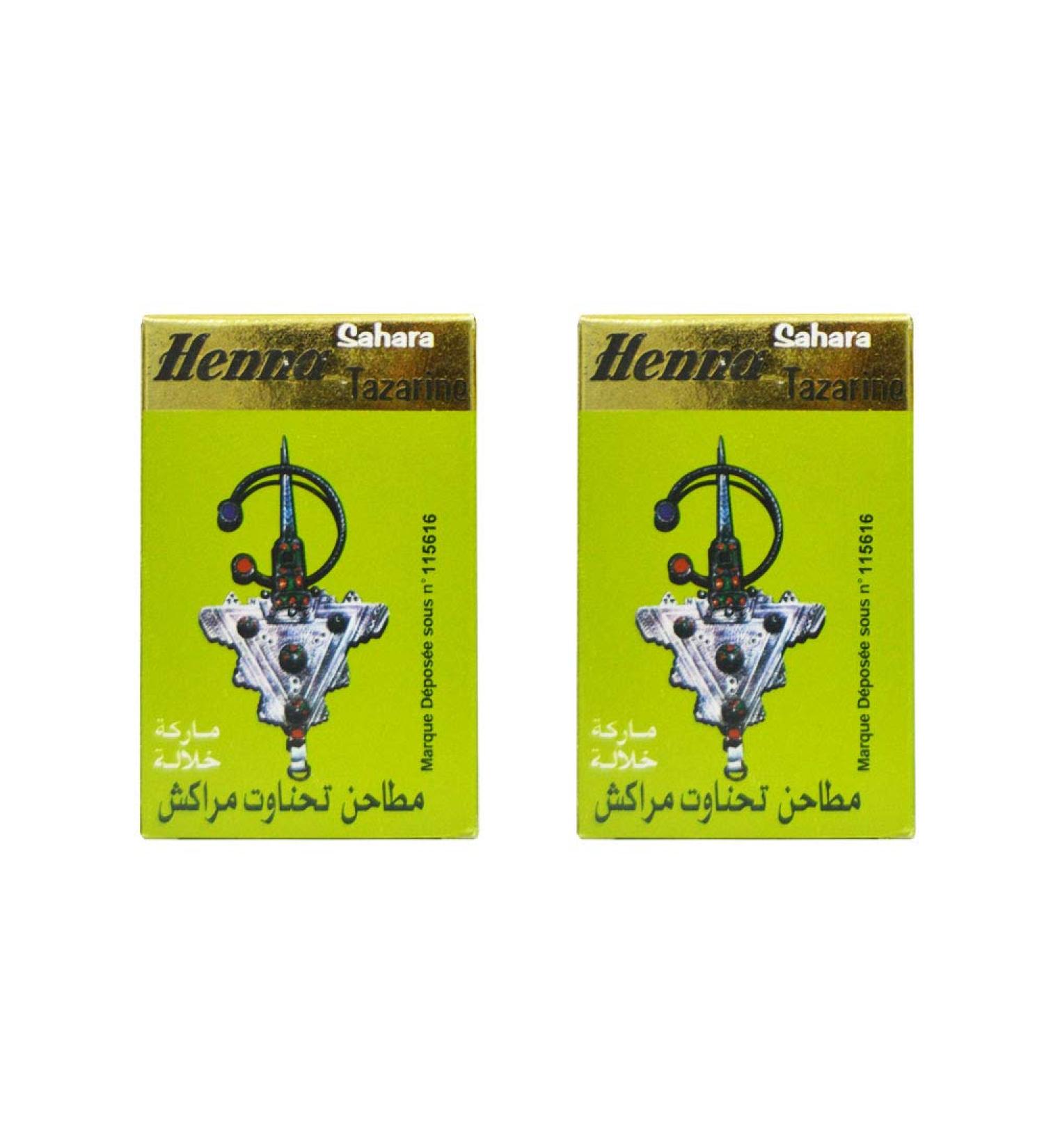 Henna Sahara Tazarine Lawsonia Inermis Hair Care Set | 2 Pack (100g Each) - Natural Hair Treatment for Shine & Nourishment | Buy Internationally - Buy Online on GoSupps.com