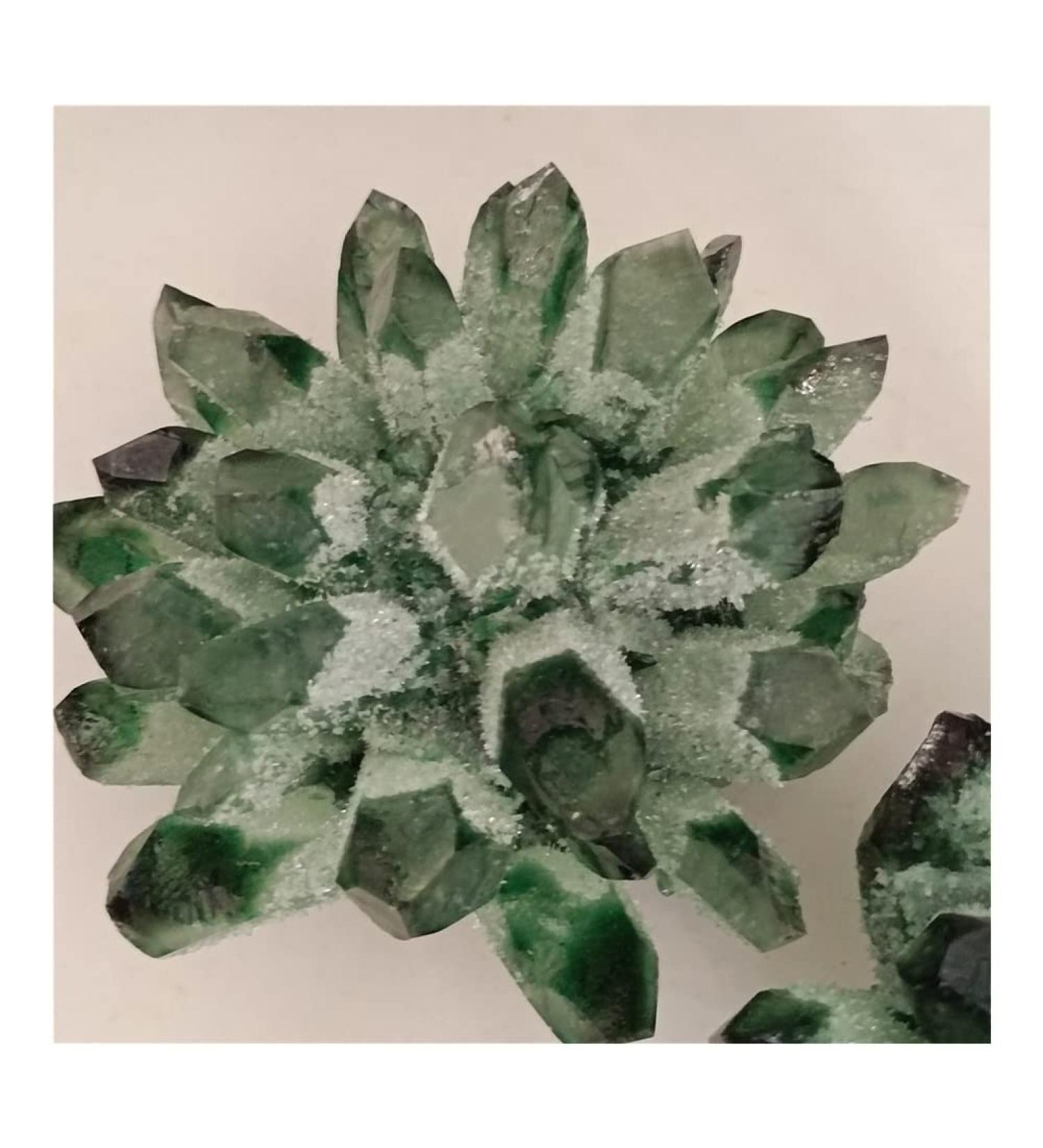 Natural Crystal Rough Crystal 750-850g 1pc Natural Green Phantom Quartz Crystal Cluster Gemstone Geode Adornment Suitable for Home Office Decoration - Buy Online on GoSupps.com