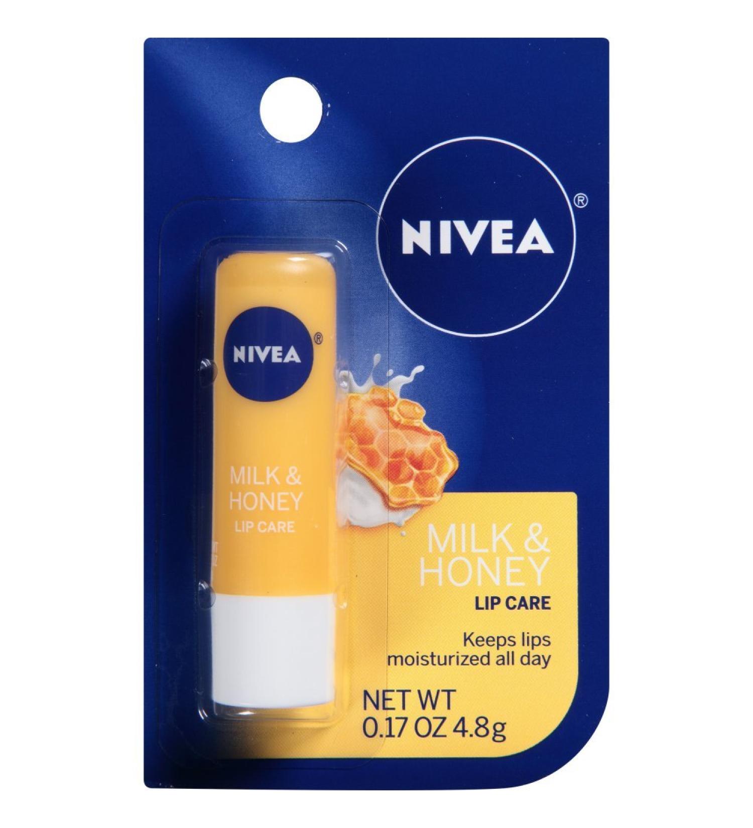 NIVEA A Kiss of Milk & Honey Natural Defense & Soothing Lip Care 0.17 oz (Pack of 12)