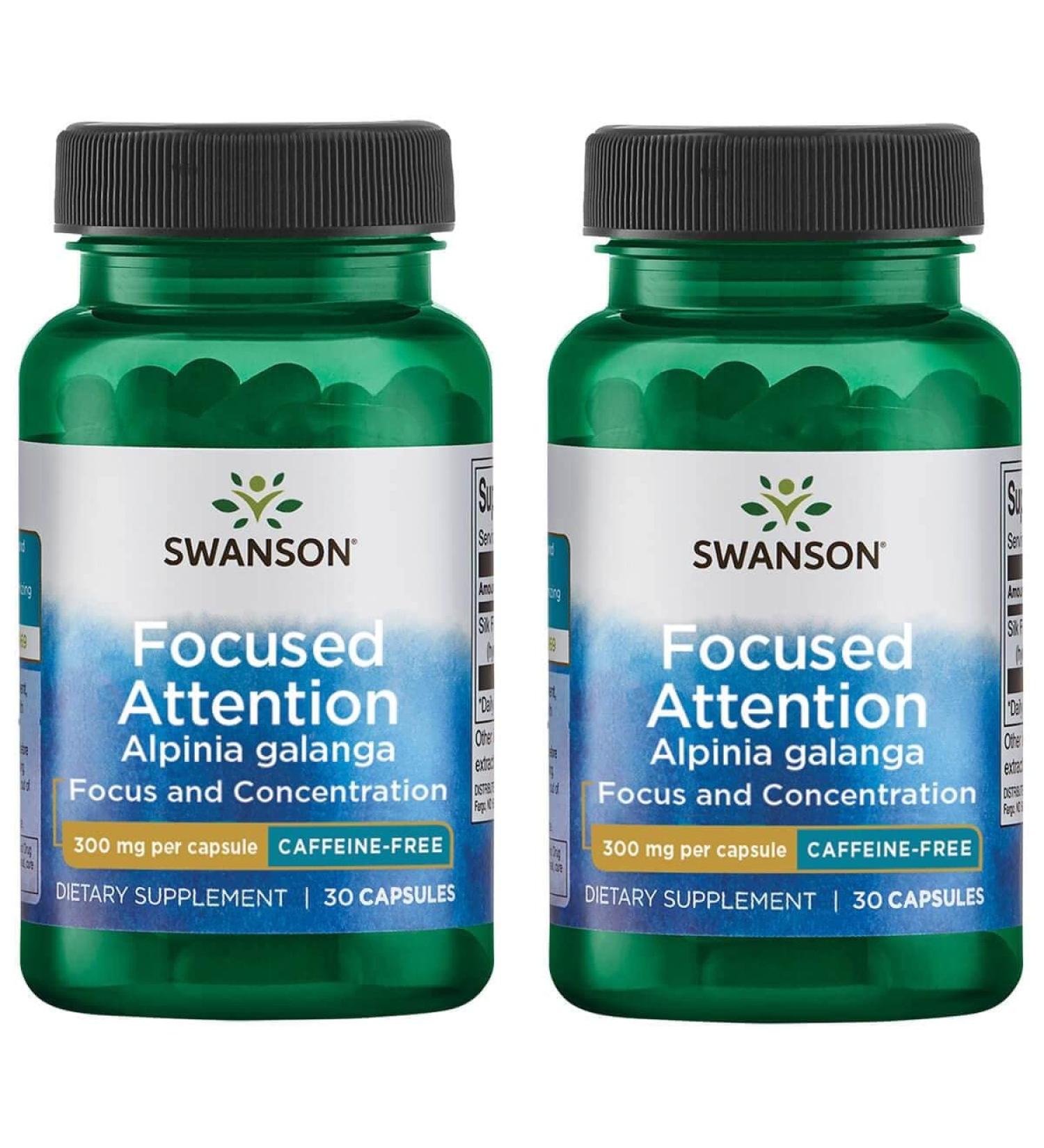 Buy Swanson Focused Attention Alpinia Galanga | Caffeine-Free 300mg - 30 Caps (2 Pack) - Enhance Focus & Clarity - Buy Online on GoSupps.com