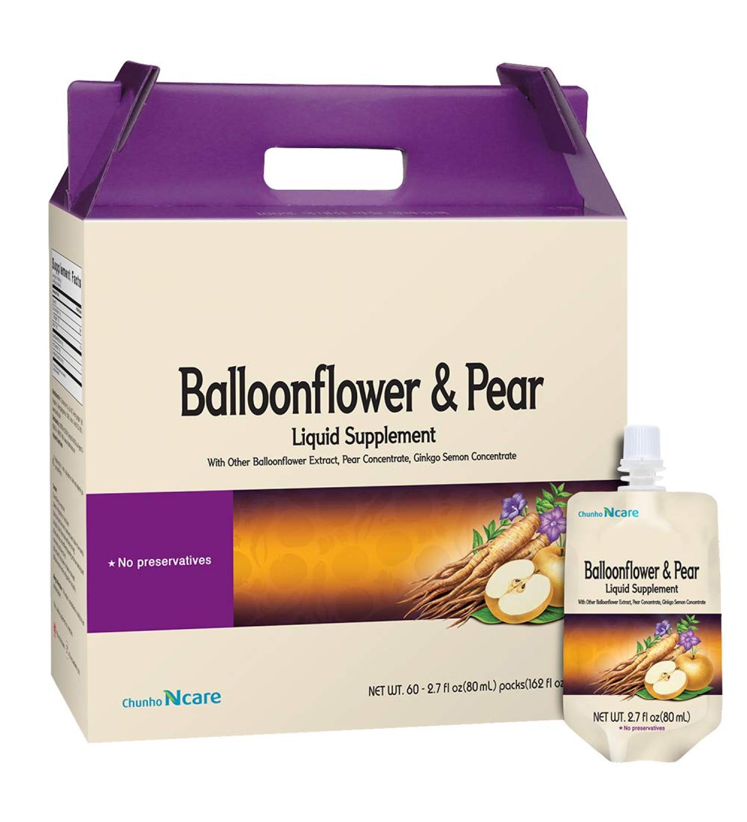 Chunho Food Balloonflower & Pear Juice Liquid Supplement. Protects Helps Against Dry Throat. No Preservatives and Artificial Additives. 60 Pack  - Buy Online on GoSupps.com