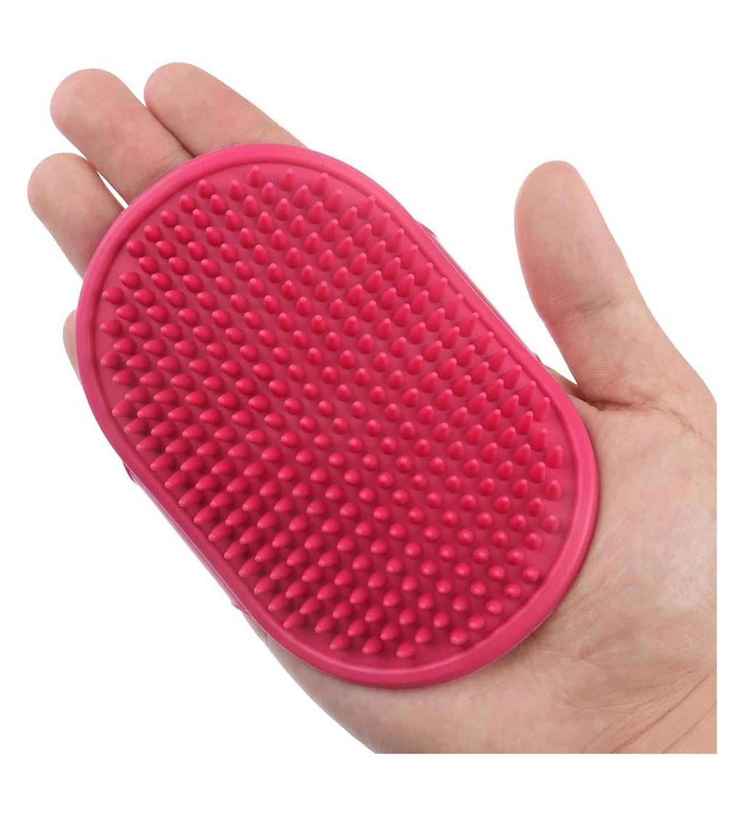 Jkxwx Silicone Pet Brush & Washing Glove - Red Dog Cat Bathing Massage & Fur Removal Tool | Ideal for Cleaning & Grooming - Buy Online on GoSupps.com